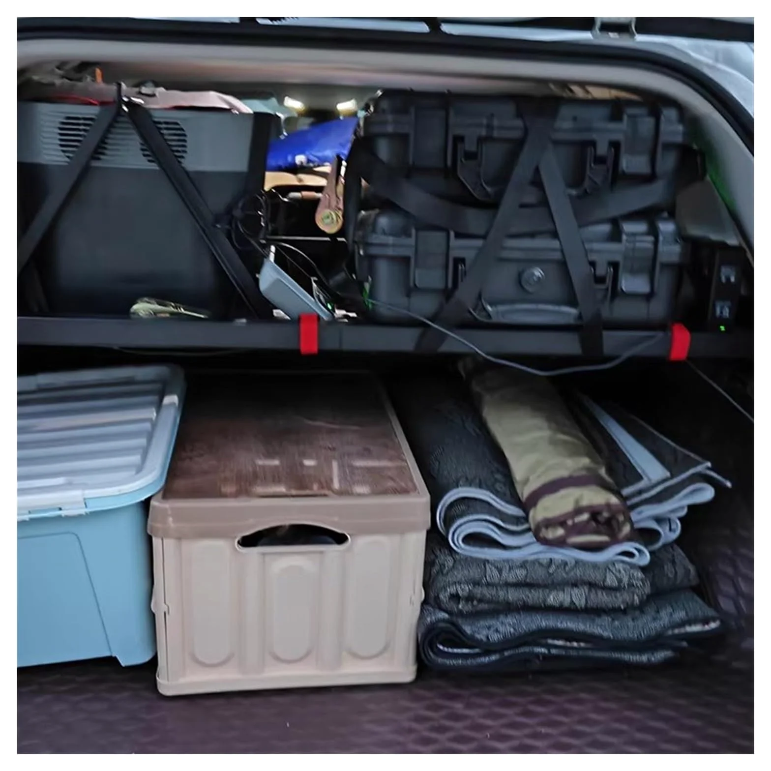 Coche Maletero Cubierta para Toyota para RAV4 2019-2024 Maletero Trasero Estantes Almacenamiento Equipaje Estante Organizador Cartel Colgar Panel Molle Carga Retráctil