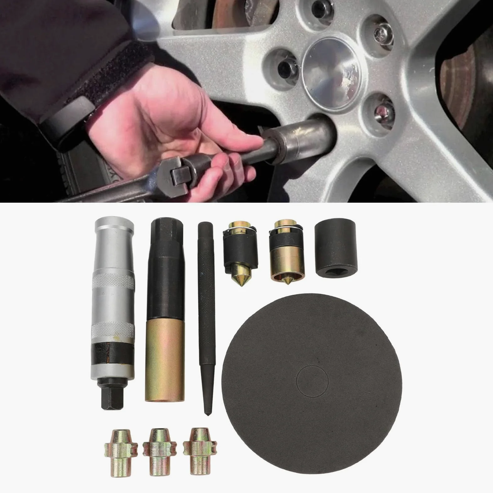 Kit de Extracción de Bloqueo de Rueda,Herramienta de Enchufe para Quitar Tuercas,Juego de Extractor de Tuercas de Perno,Juego de Llaves para Quitar Fácilmente las Tuercas deBloqueo