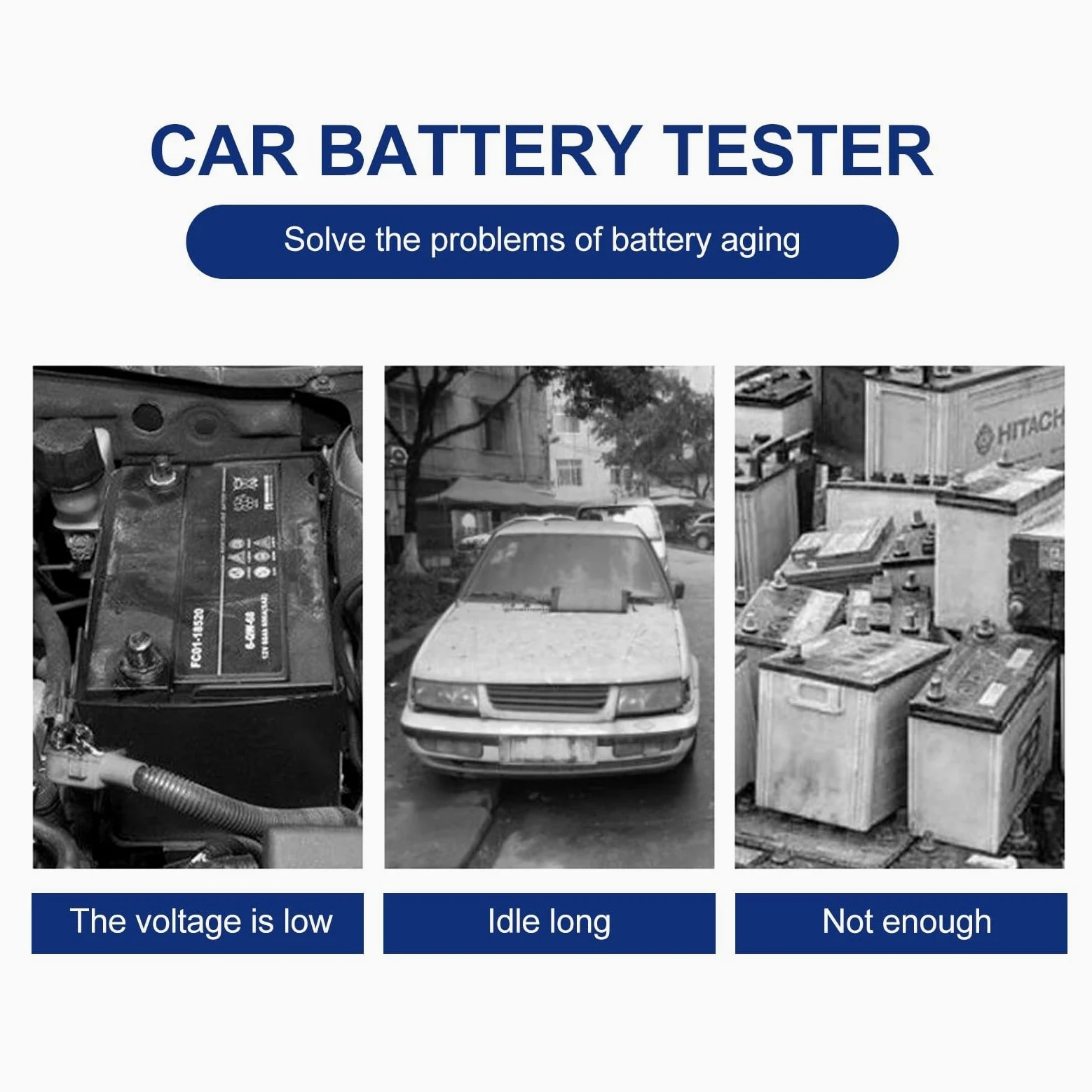 Alipis Comprobador de Batería para Coche Analizador de Batería Duradero para Verificar el Estado el Taller o Casa