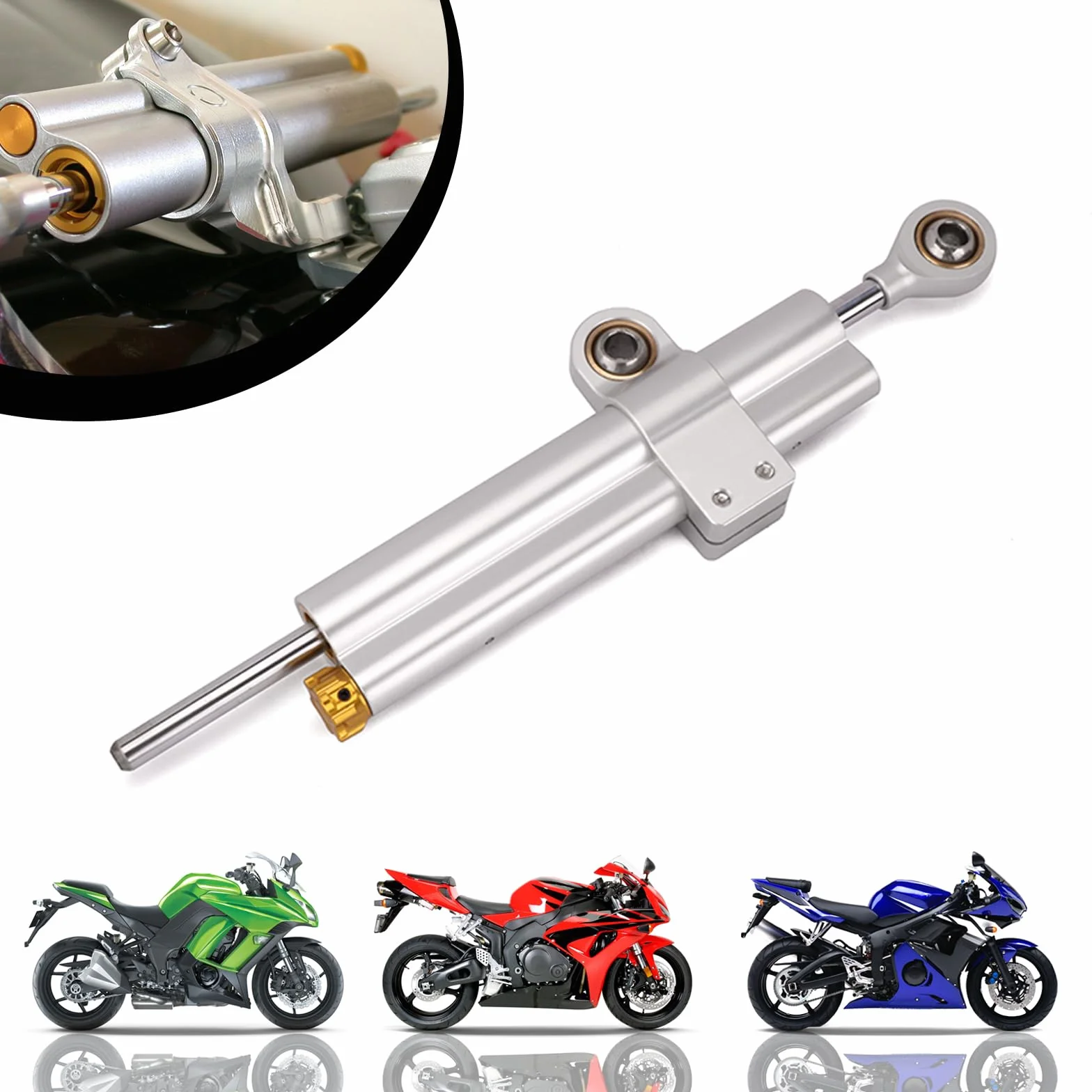 Estabilizador de Amortiguador de Dirección de Moto Estabilizadores Ajustables Universales para Motocicleta para ADV R6 Z1000 Z900 R1 6 CBR600 1000 GSX-R1000 ZX-10R R1250GS Scooter
