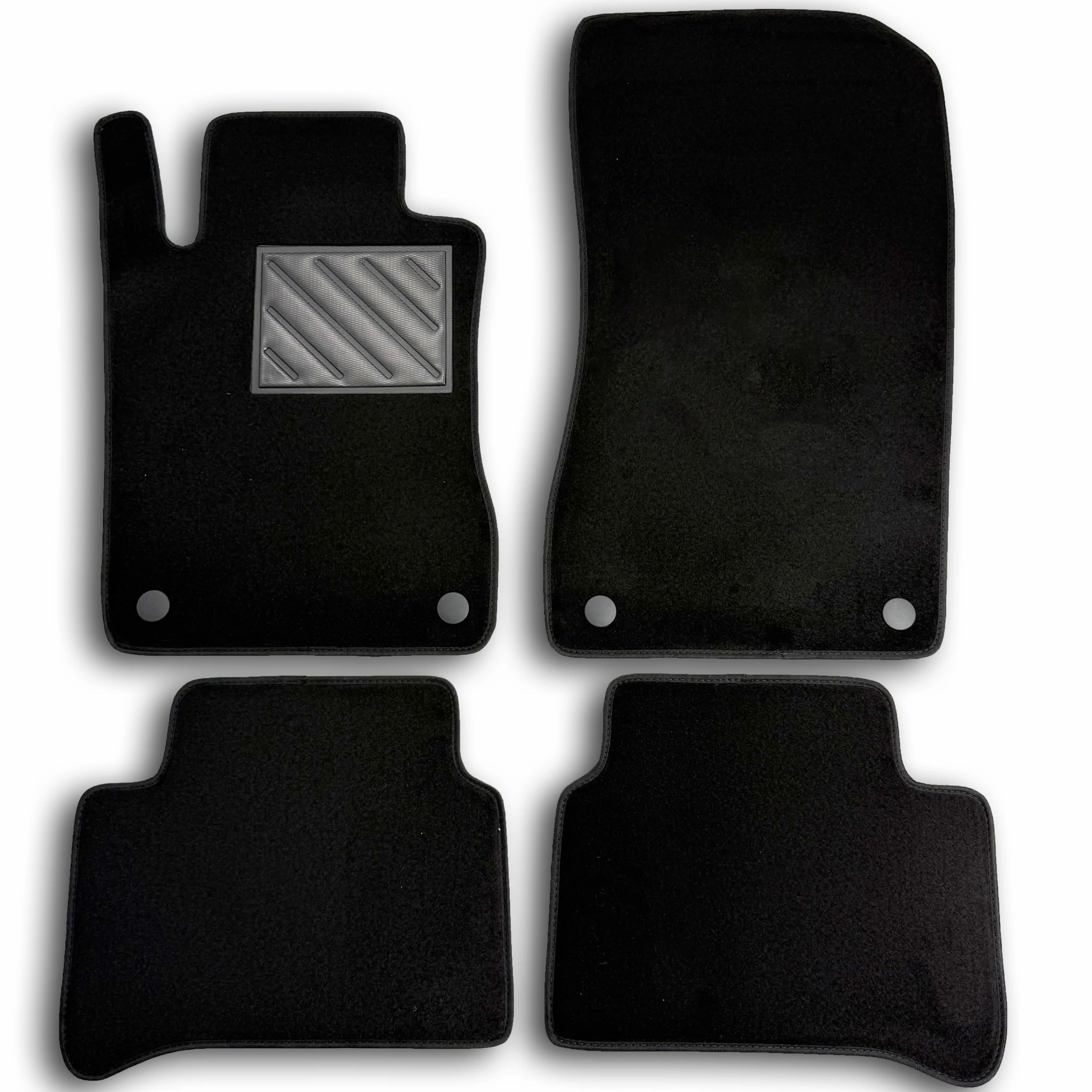 Alfombrillas para Mercedes Clase E W211 Desde 2002 a 2009 Berlina y Station Wagon Antideslizantes, a Medida, Antideslizantes, talonera de Goma Reforzada, Botones de fijación