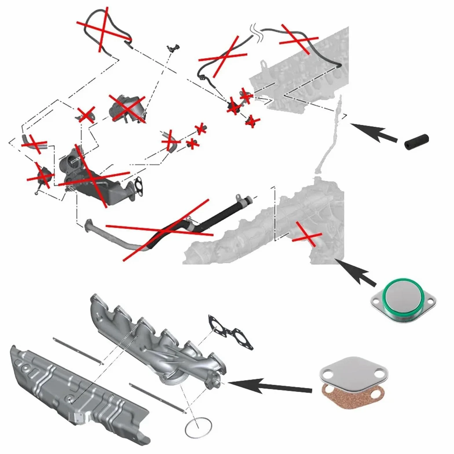 Kits de juntas de aluminio para válvulas compatibles con motores diésel 525d, 530d N57 y N57S. Juego de juntas
