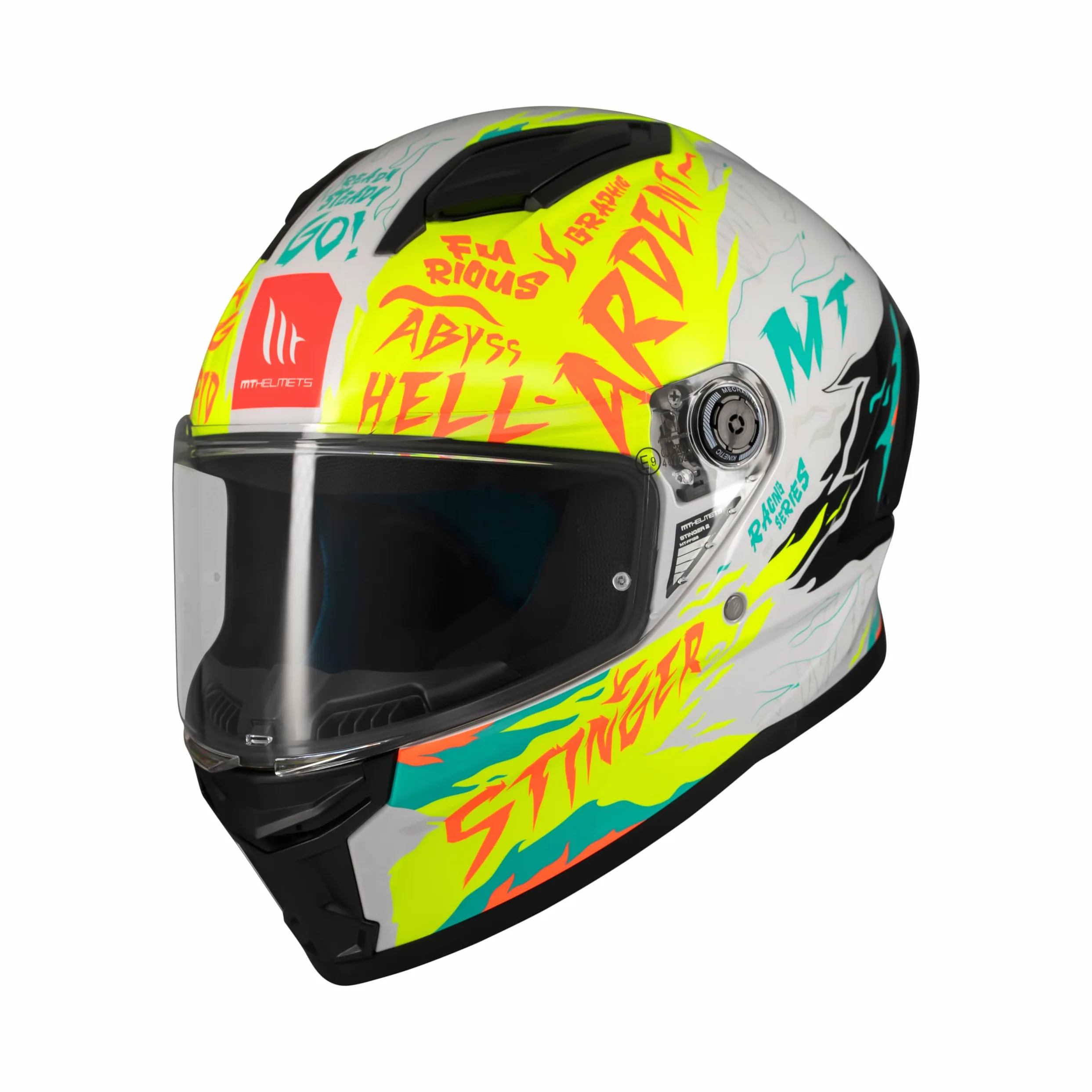MT HELMETS Stinger 2 – Casco Moto Integral Deportivo con Pantalla Antivaho Compatible con Pinlock, Visor Solar Full Vision, Interior Lavable y Calota HIRP | Homologado ECE 22.06 & DOT