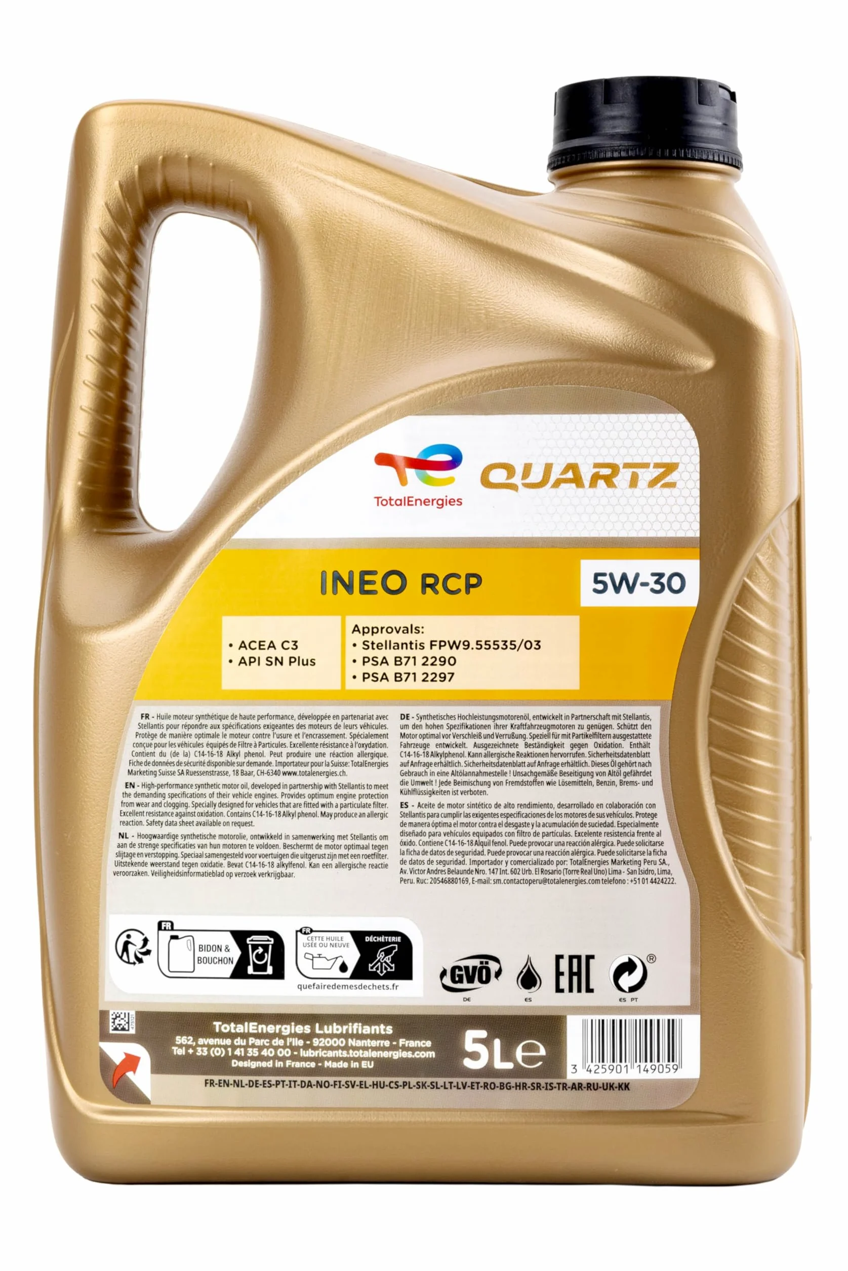 TotalEnergies TOTAL QUARTZ INEO RCP 5W30 5L.