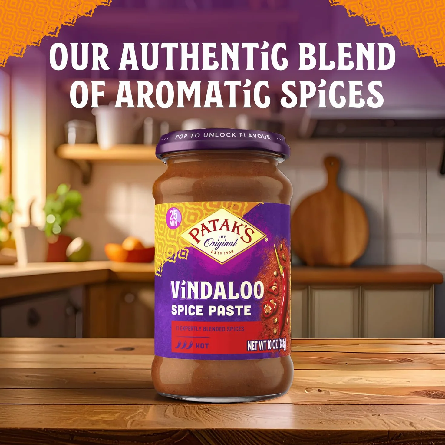 Patak's Pasta de curry original Vindaloo caliente 10 oz