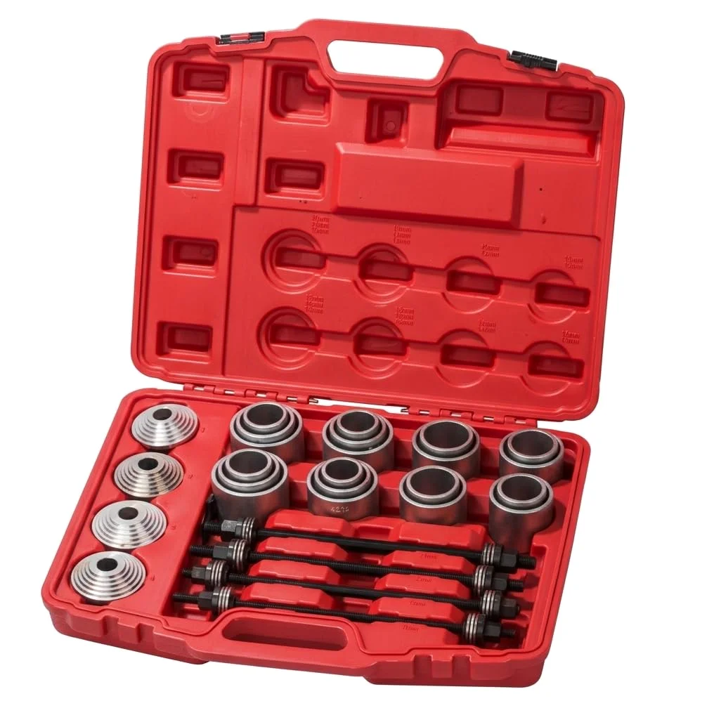 JOMAFA JUEGO DE 29 PIEZAS DE HERRAMIENTRAS UNIVERSALES PARA LA EXTRACCION DE SILENTBLOCKS, RODAMIENTOS Y RETENES.