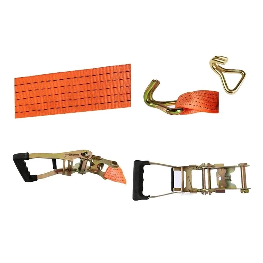 Correas de Amarre de trinquete Correas tensoras de 5 t de tracción Ancha de 2 Pulgadas Correas de Amarre Correa de fijación de Carga para electrodomésticos en Movimiento Equipo de césped Correas de