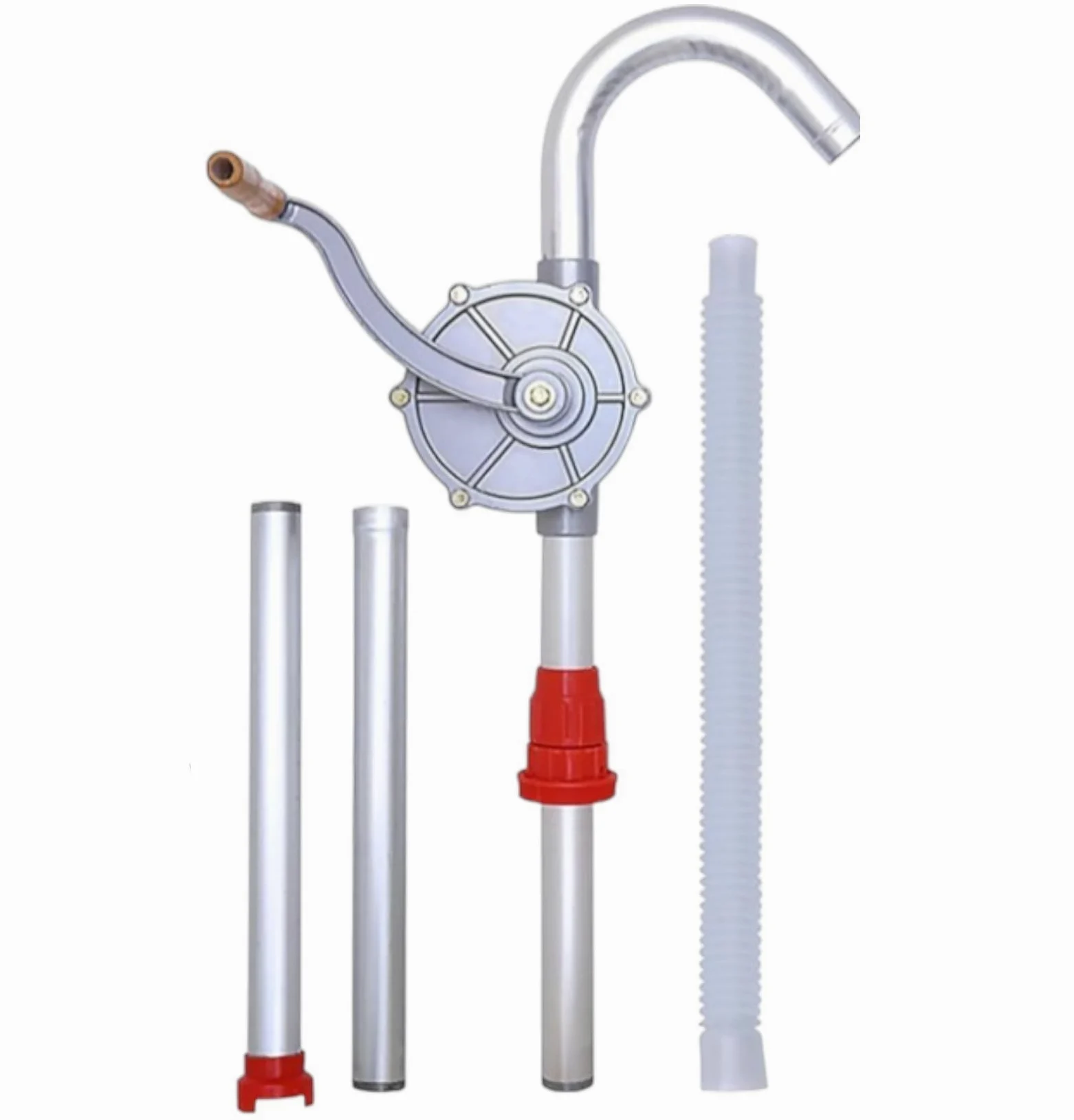 CNQLIS Bomba de tambor de aluminio de 15 a 55 galones, transferencia de líquido de mano, bomba de barril rotativa de servicio para combustible de aceite de gasolina, queroseno, fluido hidráulico