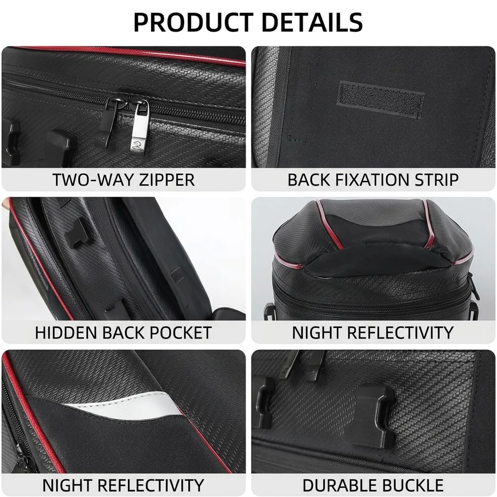 VALKEM Bolsa Moto Trasera para Ducati Scrambler Desert Sled 2017-2022, Bolsa Asiento Impermeable Universales, Equipaje Moto Portátil Resistente para Viaje Touring Casco,A Red