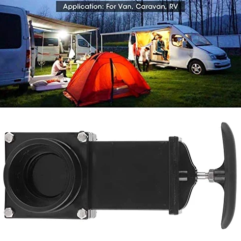KIMISS Válvula de desagüe para caravana de 50mm, para RV y caravan, válvula de residuos en ABS, accesorio exterior para de alcantarillado