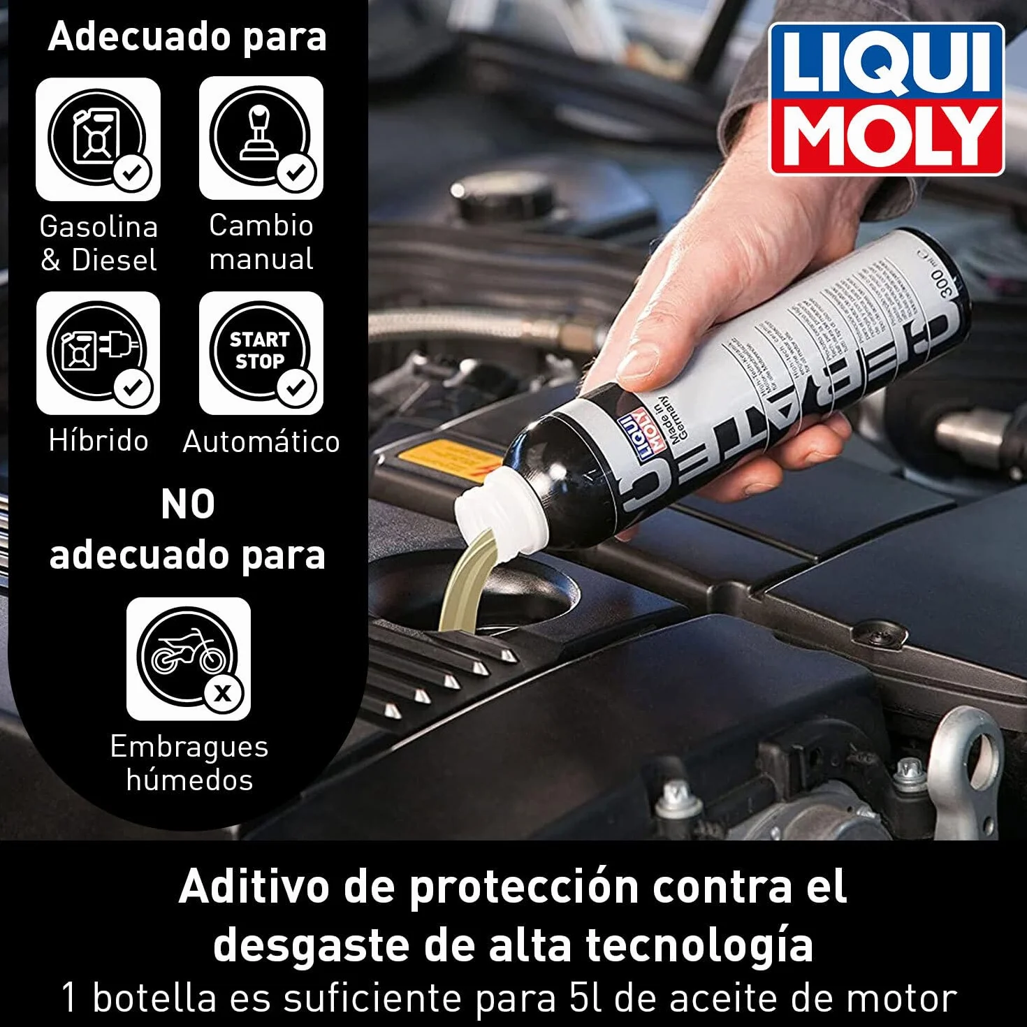 LIQUI MOLY Aditivo Cerámico para Aceite Cera Tec 23217 300 ml