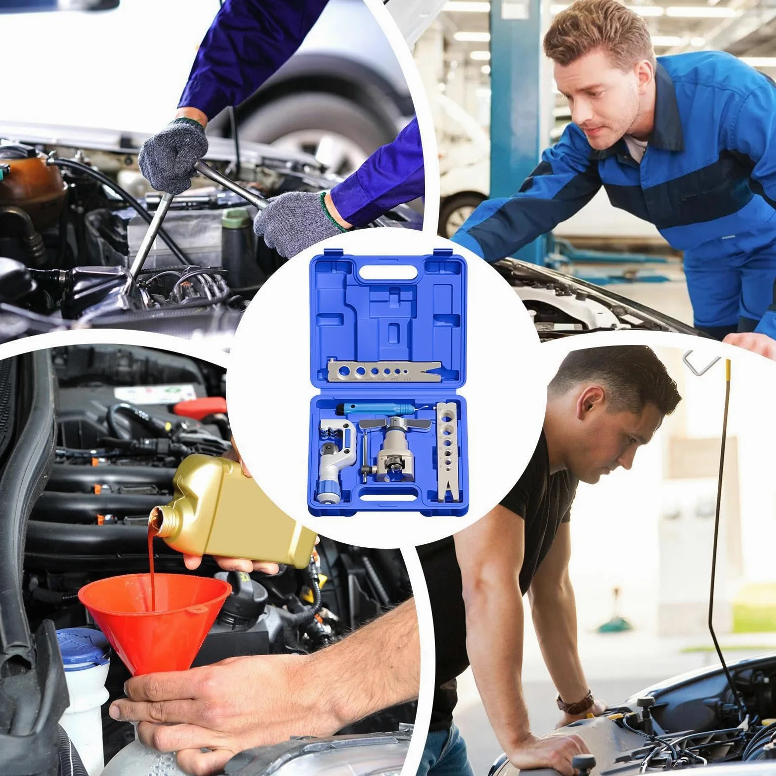 Genérico Herramienta Abocardadora Línea Freno Kit De Reparación De Tuberías | Juego Herramientas Abocardado Simple Para Garaje Taller Industria Hogar Exterior Automóvil Camión