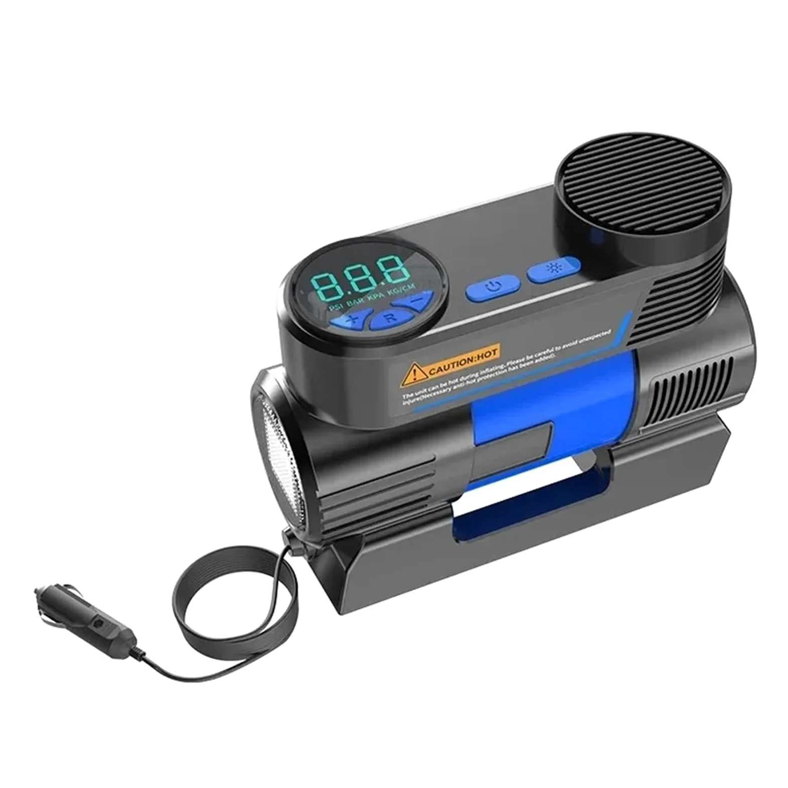 Bomba De Aire Eléctrica For Coche, Inflador Neumáticos con Pantalla Digital Portátil 12V, Inyector 150PSI, Compresor For Y Motocicleta Inflado Rápido Esfuerzo(Large Digital Style)