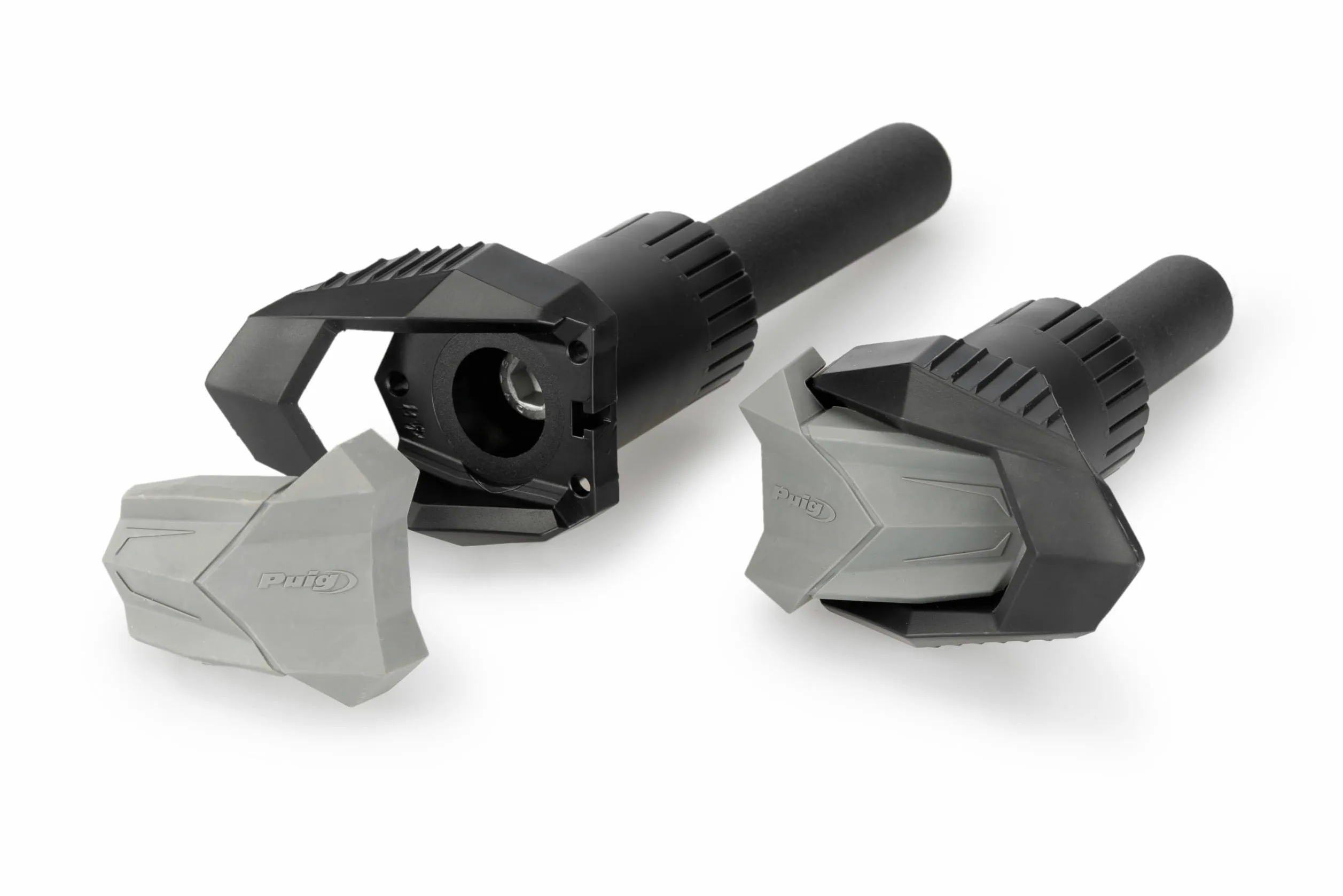 Puig 22011N Protectores de Motor R19 on topes de Nylon y diseño Compacto para protección Integral del chasis y Motor, Negro