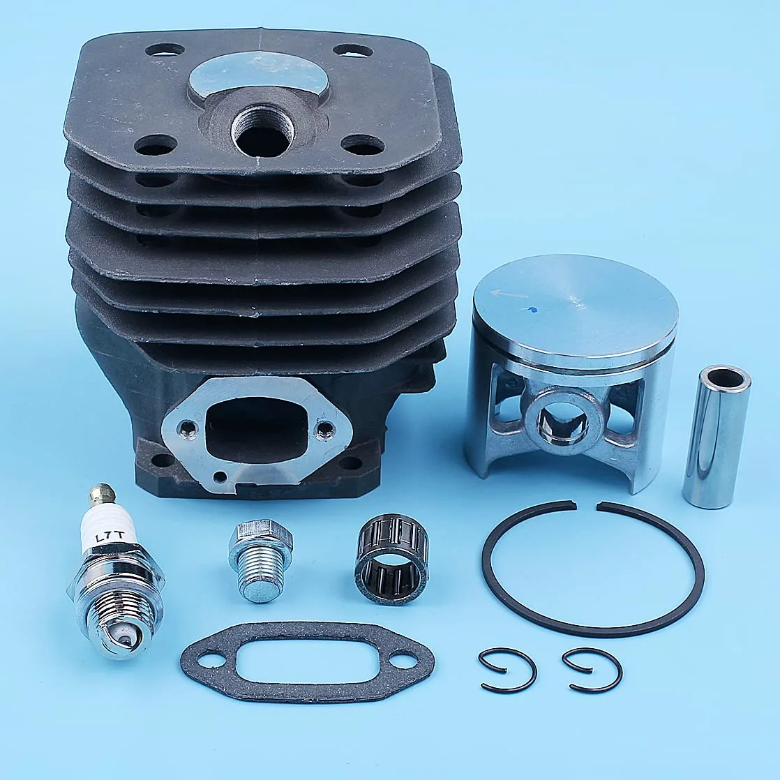 Pistón de Cilindro de 48mm, Kit de cojinete de Pasador de 12mm for H 262XP 262 261, Piezas de Repuesto de Junta de Escape recubierta de Motosierra ni-kasil