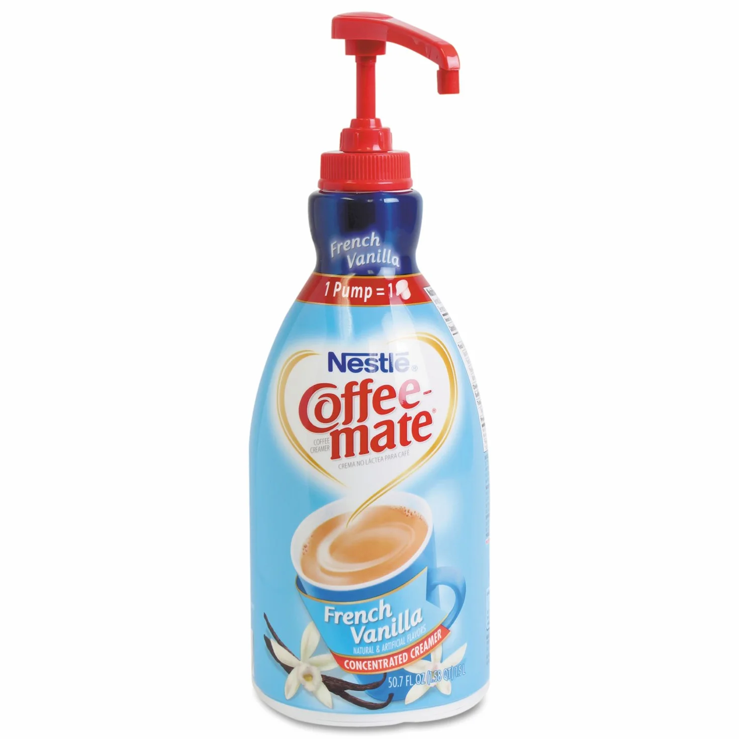 Nestle Coffee-mate Liquid Creamer Pump, 1.5 liter French Vanilla