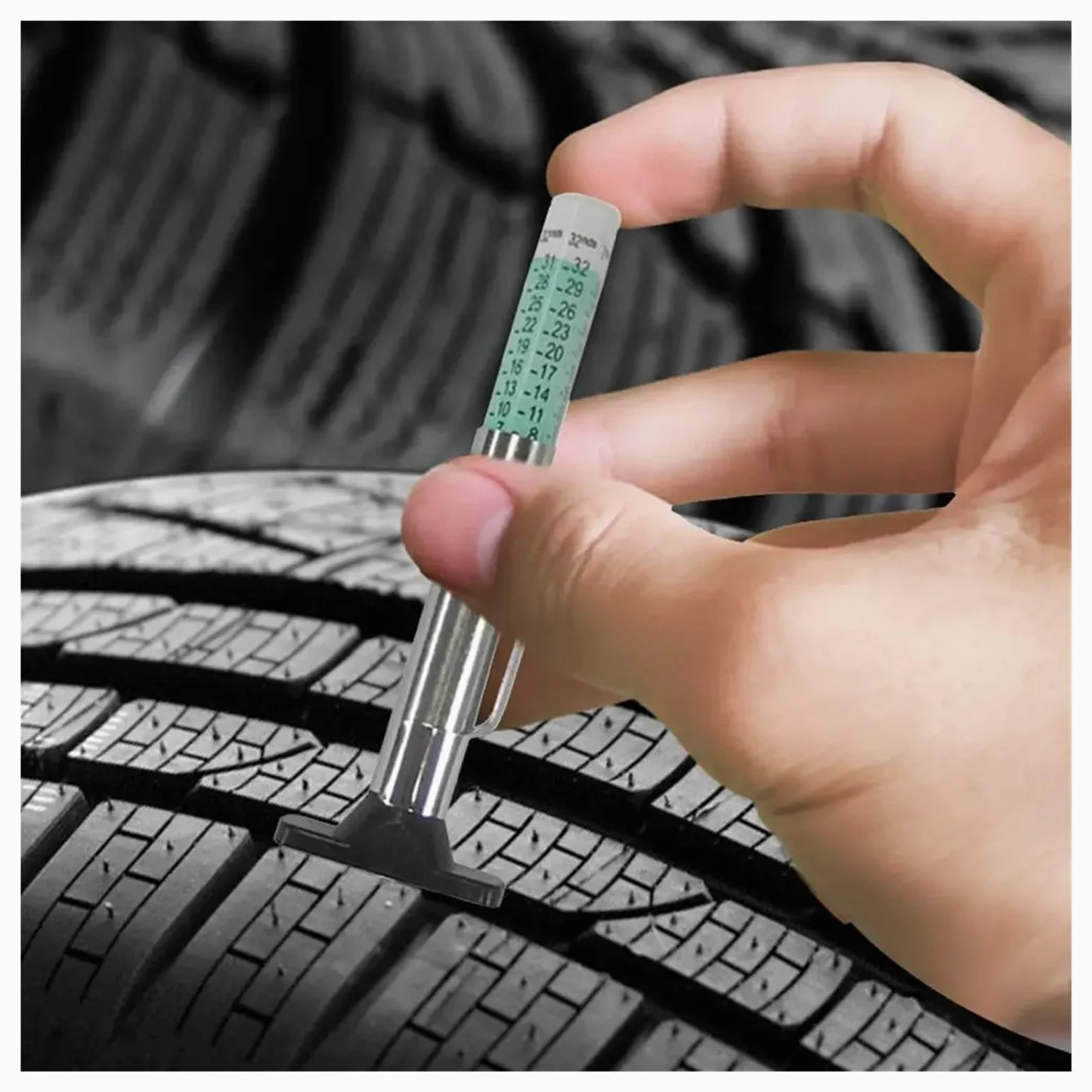 Pluma Medidora De Neumáticos De Coche De 25mm, Medidor De Espesor De Profundidad De Patrón De Banda De Rodadura De Neumáticos Automático Preciso(15pcs)