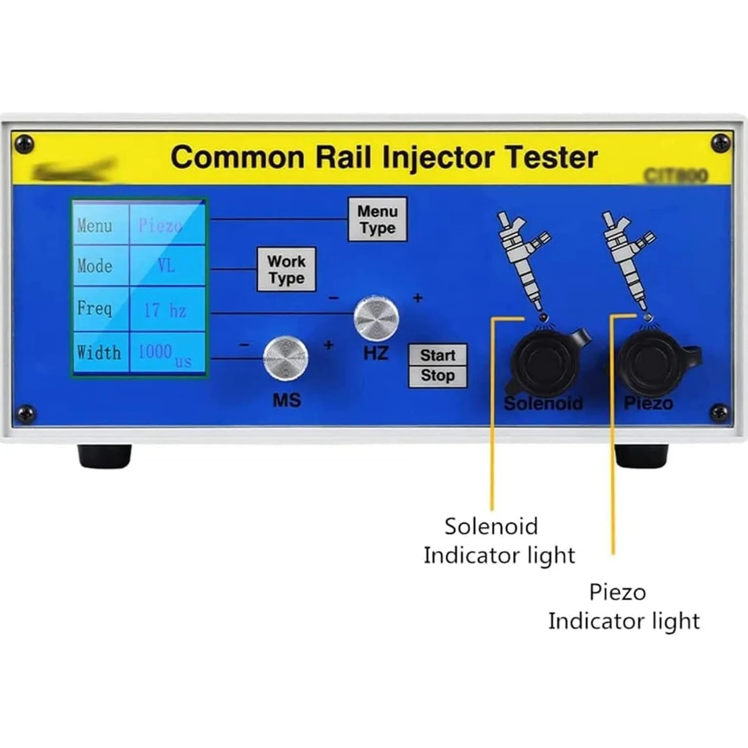 Common Rail - Comprobador de inyector con validador, frecuencia ajustable y ancho para diagnóstico automotriz