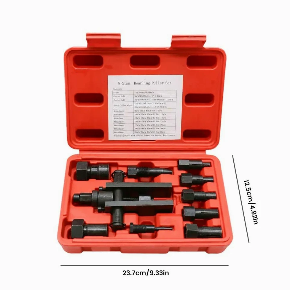 Extractor de Volante Motor Extractor de cojinetes práctico, Herramienta de extracción de cojinetes de Motocicleta con Caja, Kits de Extractor de cojinetes internos, 10 Uds.