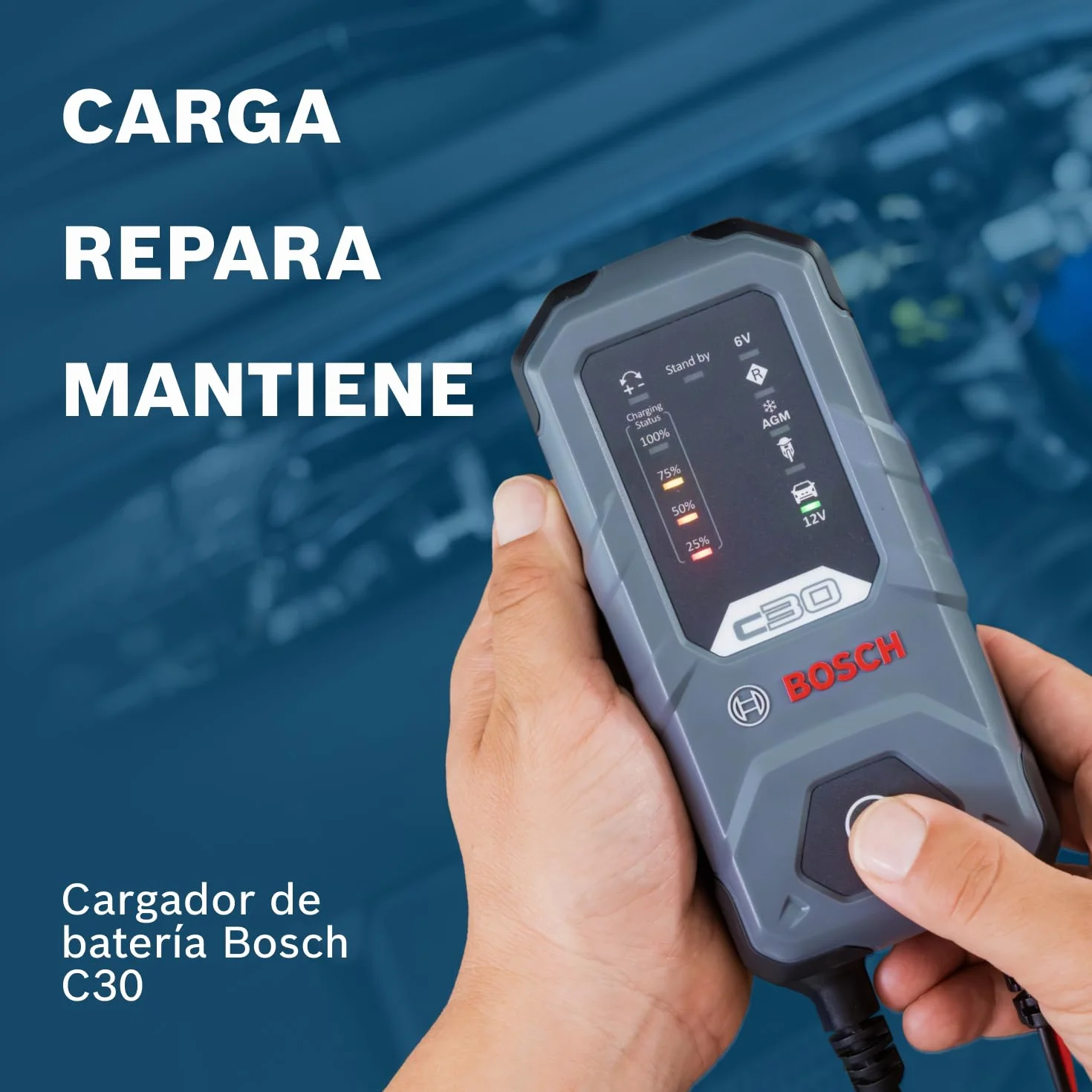 BOSCH Cargador de batería de Coche 3,8A para Coche Camiones Moto 0 189 911 030