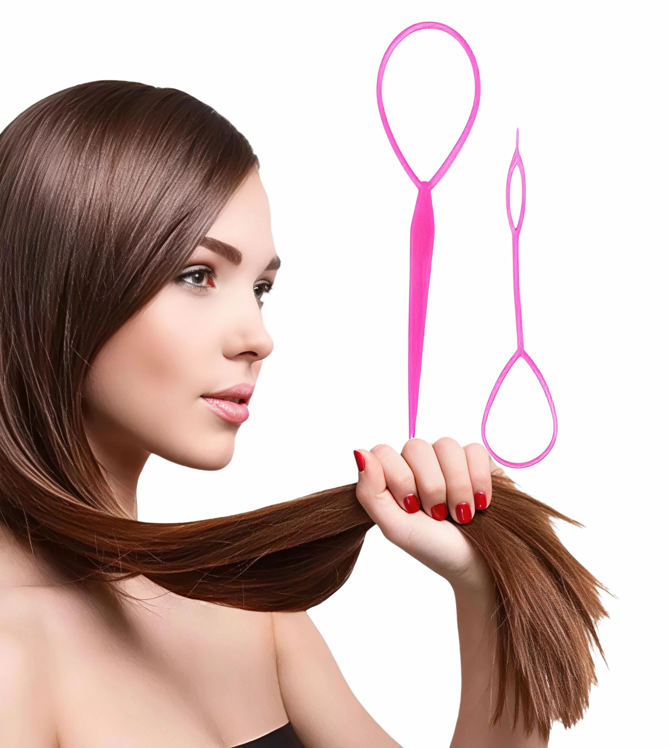 Horquillas para el pelo para trenzas juego de 2 unidades (ROSA FUERTE)