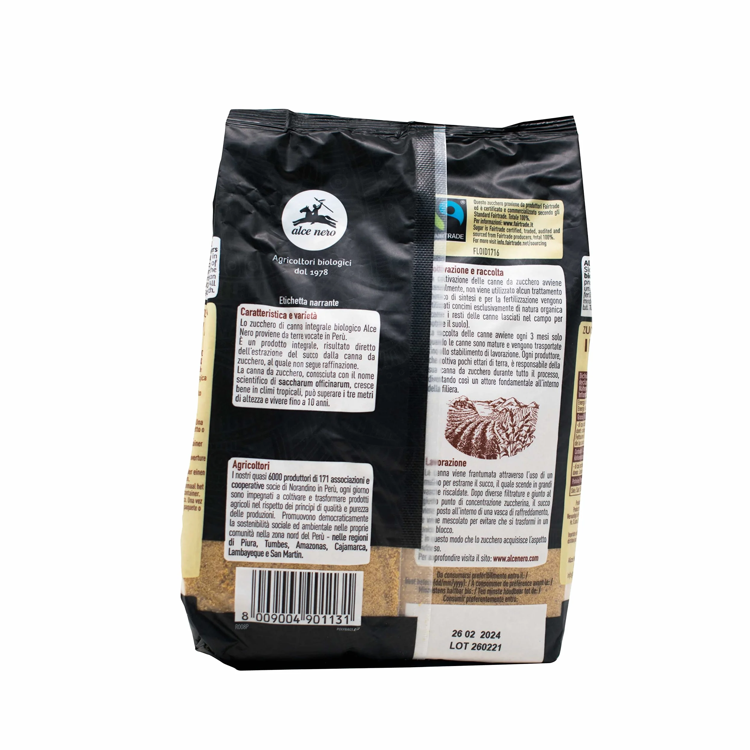 Alce Nero Azúcar moreno natural de Perú Panela 500g