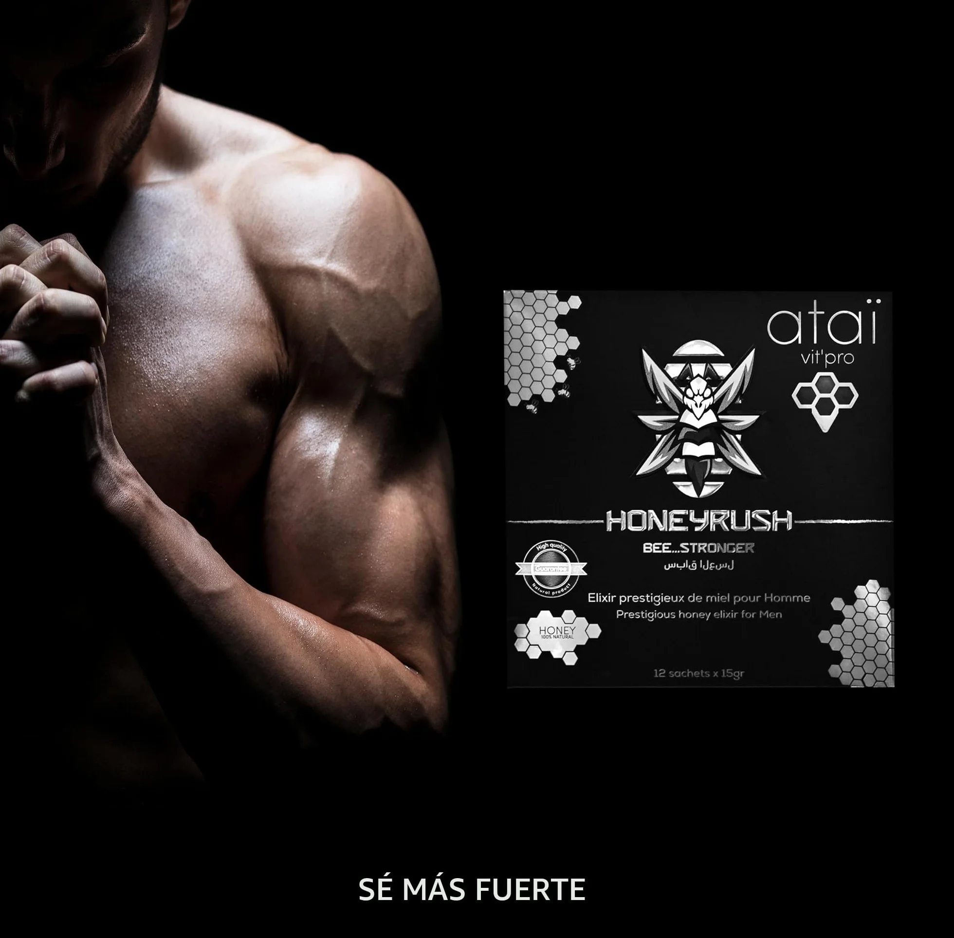 HONEY BEERUSH Miel Afrodisíaco Potenciador Energético Libido Intensa Hombre 12 sobres 15g