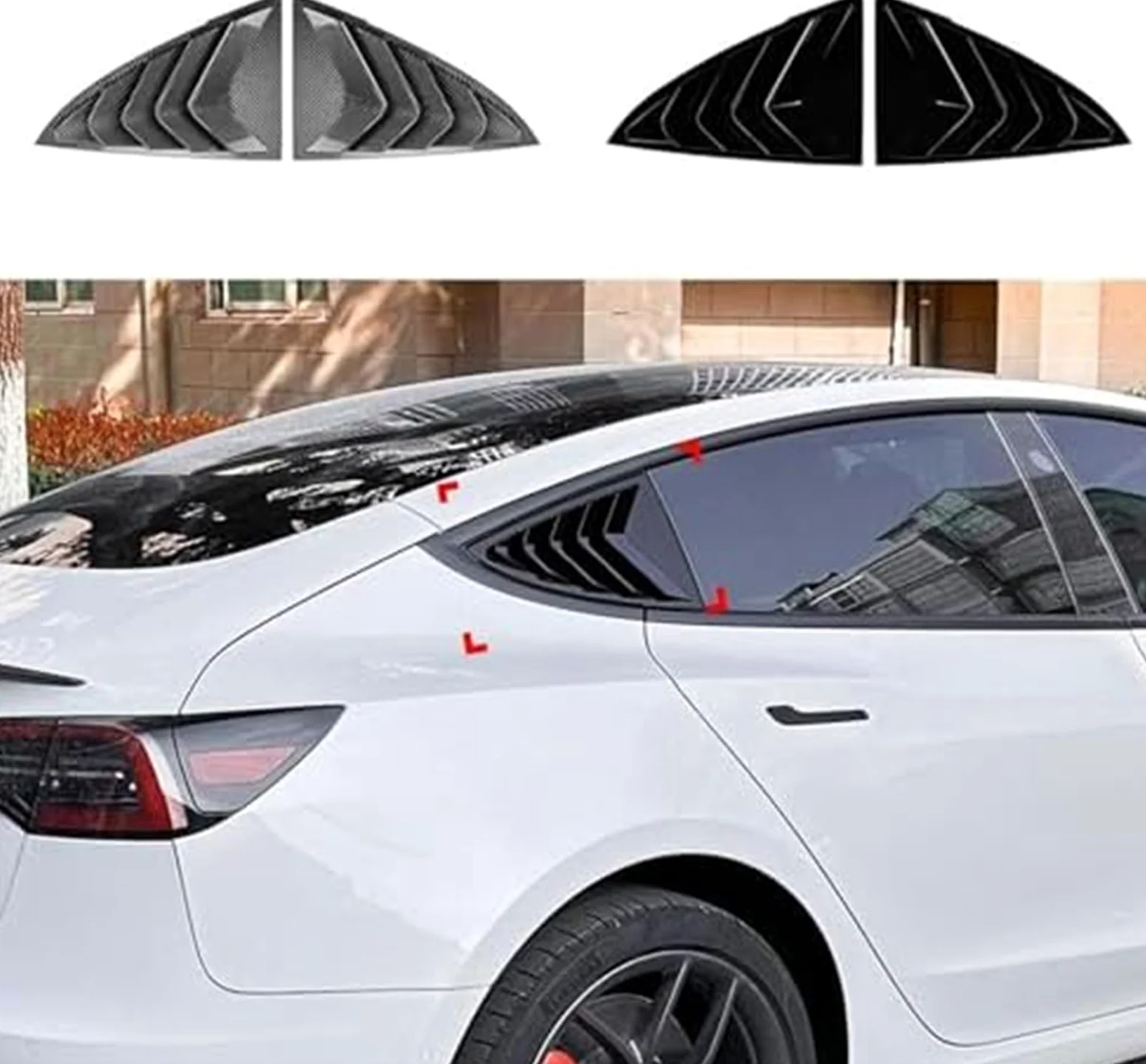 Protector de Cristal Trasero Rejilla de Ventana Trasera, Rejillas Laterales Coche, ventilación, Cubierta persianas, embellecedor, para Modelo 3 2017-2023 Y 2020