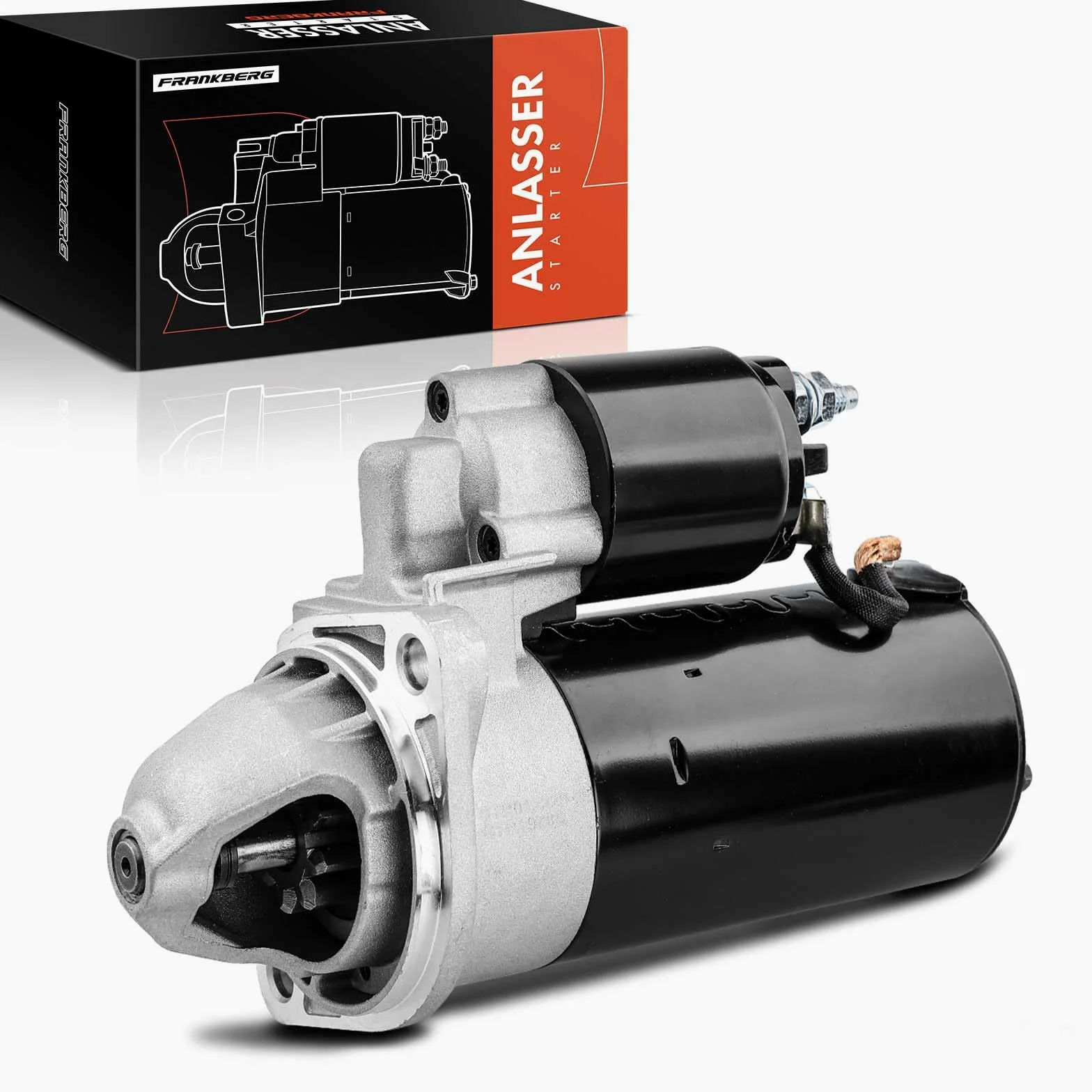 Frankberg Motor de arranque 25 kW 12 V 9 dientes 0001109031 | Compatible con: JCB TM180 JCB TM220 Kohler Motor Lombardini Motor