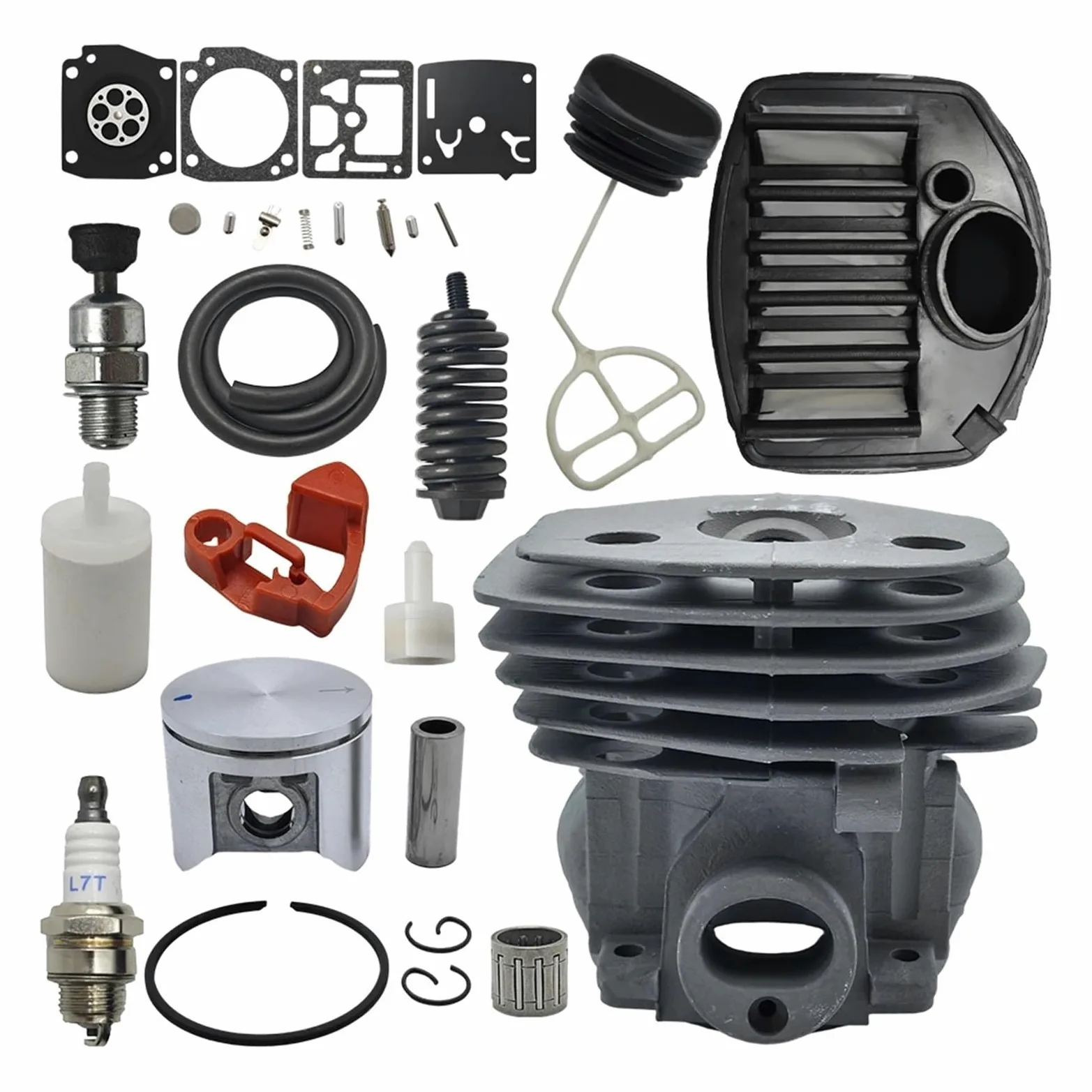 Filtro de aire y combustible for motosierra 357XP 359 EPA, filtro de aire, filtro de combustible, Kit de reparación de carburador de pistón cilíndrico de 47mm
