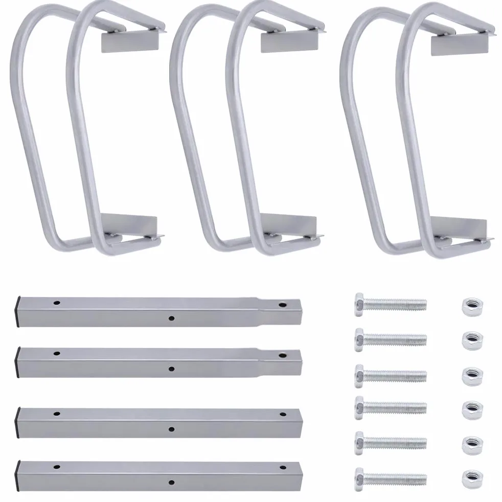 Portabicicletas Aparcamiento Portabicicletas | Soporte de rueda con soporte de pared | 3 estacionamientos para bicicletas | Adecuado para neumáticos de 35-55 mm | acero galvanizado 3 he