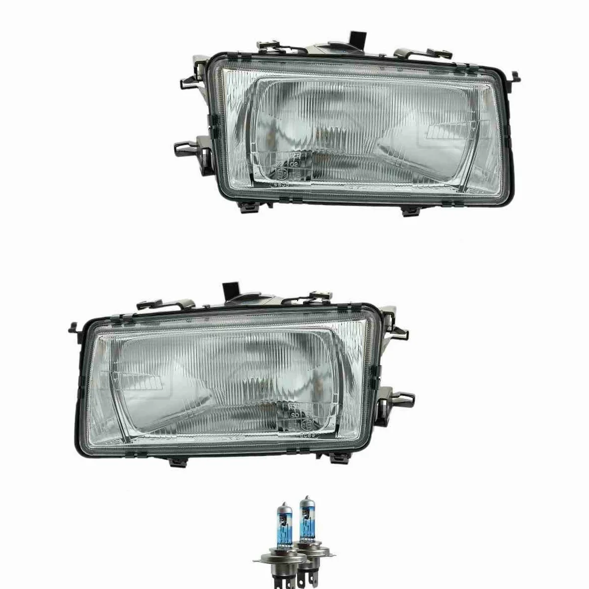 EISENFELS 70801530 - Juego de faros delanteros (derecha e izquierda + bombilla H4 Night Breaker compatible con 80 89 89Q 8A B3)