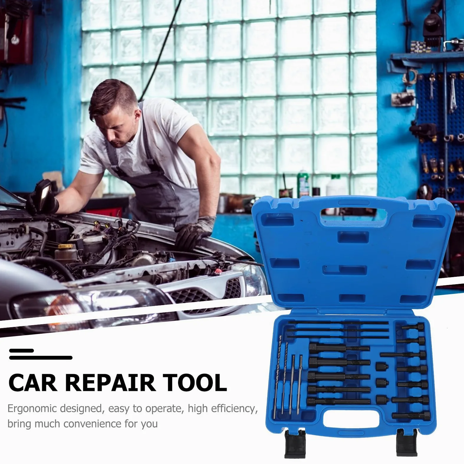Abaodam Kit de Herramientas para Extracción de Bujías Incandescentes Dañadas, Reparación de Roscas, para Automóviles, Diseño Ergonómico y Alta Eficiencia, Accesorio Automotor Profesional