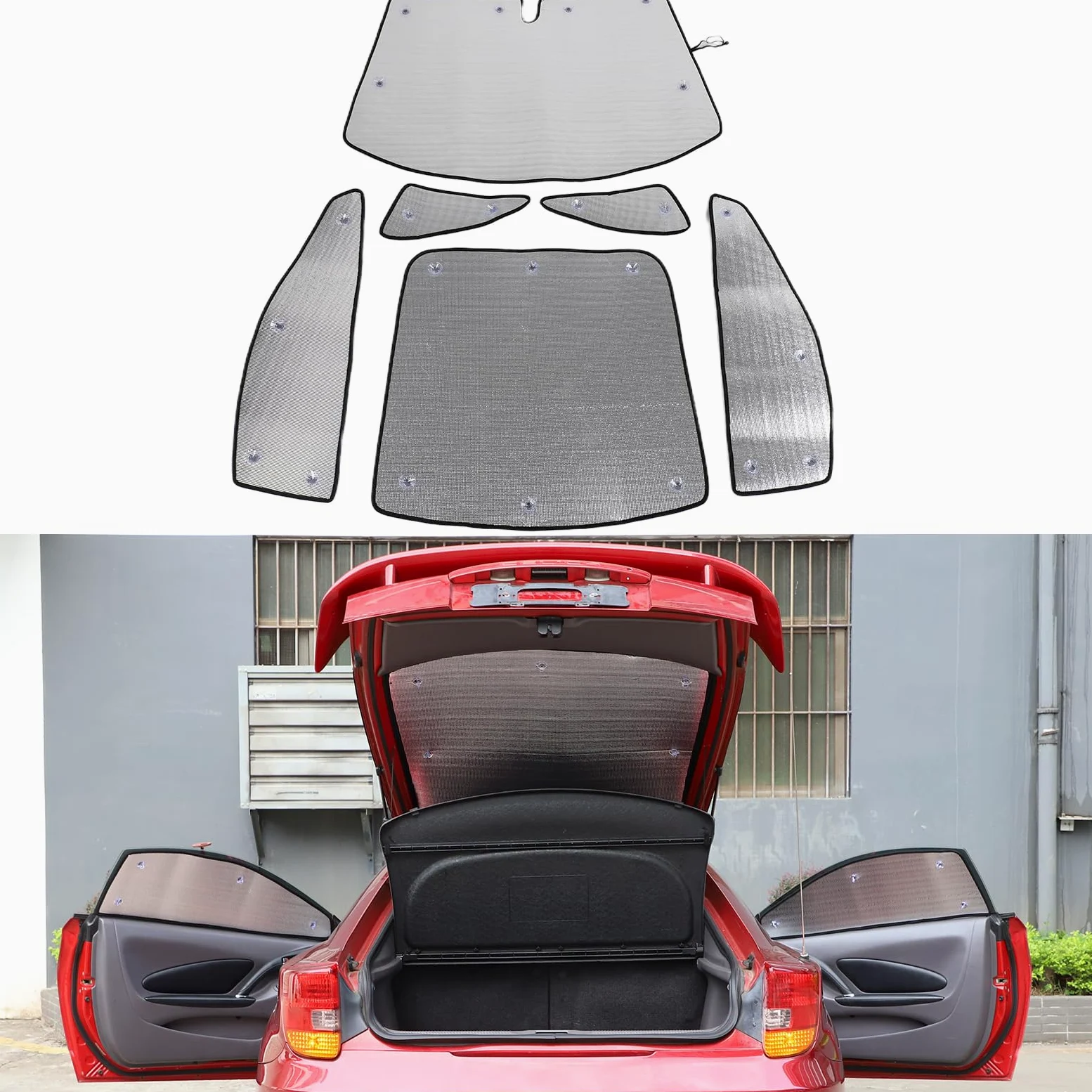 Parasol para parabrisas de coche compatible con Toyota Celica 1999-2005, cubierta completa de ventana, accesorio UV 6 unidades