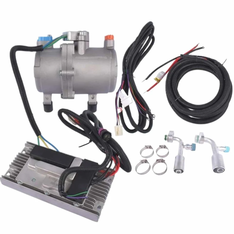 Kit de compresor de aire acondicionado de 12 V, compatible con vehículos recreativos, furgonetas, autobuses