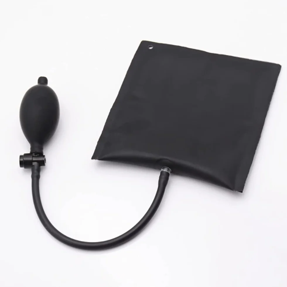 Bomba de cuña de aire, paquete de alineación de cuña de aire inflable TPU para puerta de coche abridor de puerta para puertas ventanas herramienta de instalación negro 15 x 16 cm