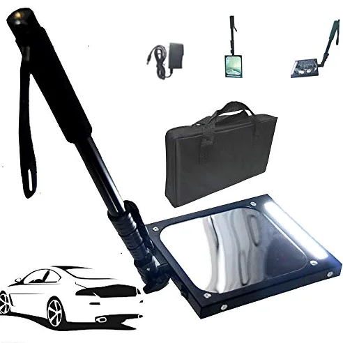 Espejo de inspección para Bajos de vehículo con luz LED - Mango retráctil Ajustable - Herramienta Recargable para inspección de Bajos de vehículo