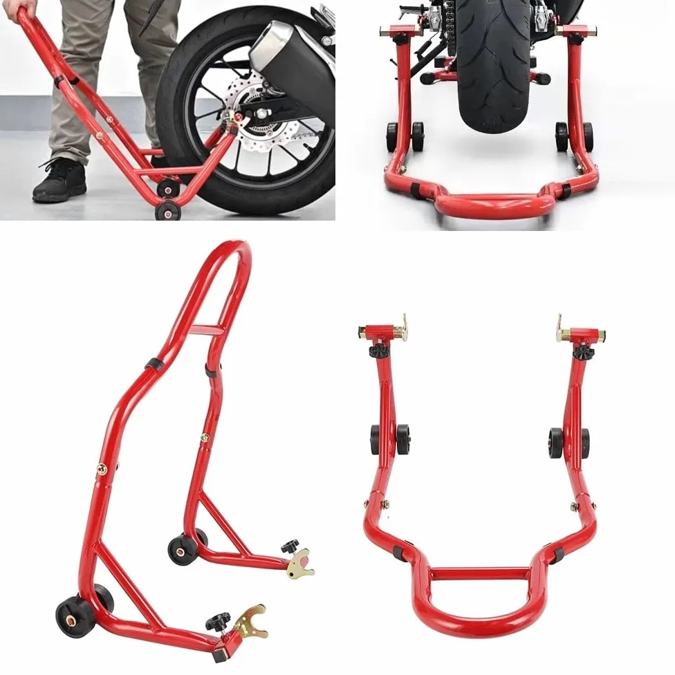 Soporte estacionamiento Moto​ Elevador De Caballete para Motocicleta 850 Libras, Delantero Y Trasero, Soporte para Ruedas Delanteras Traseras