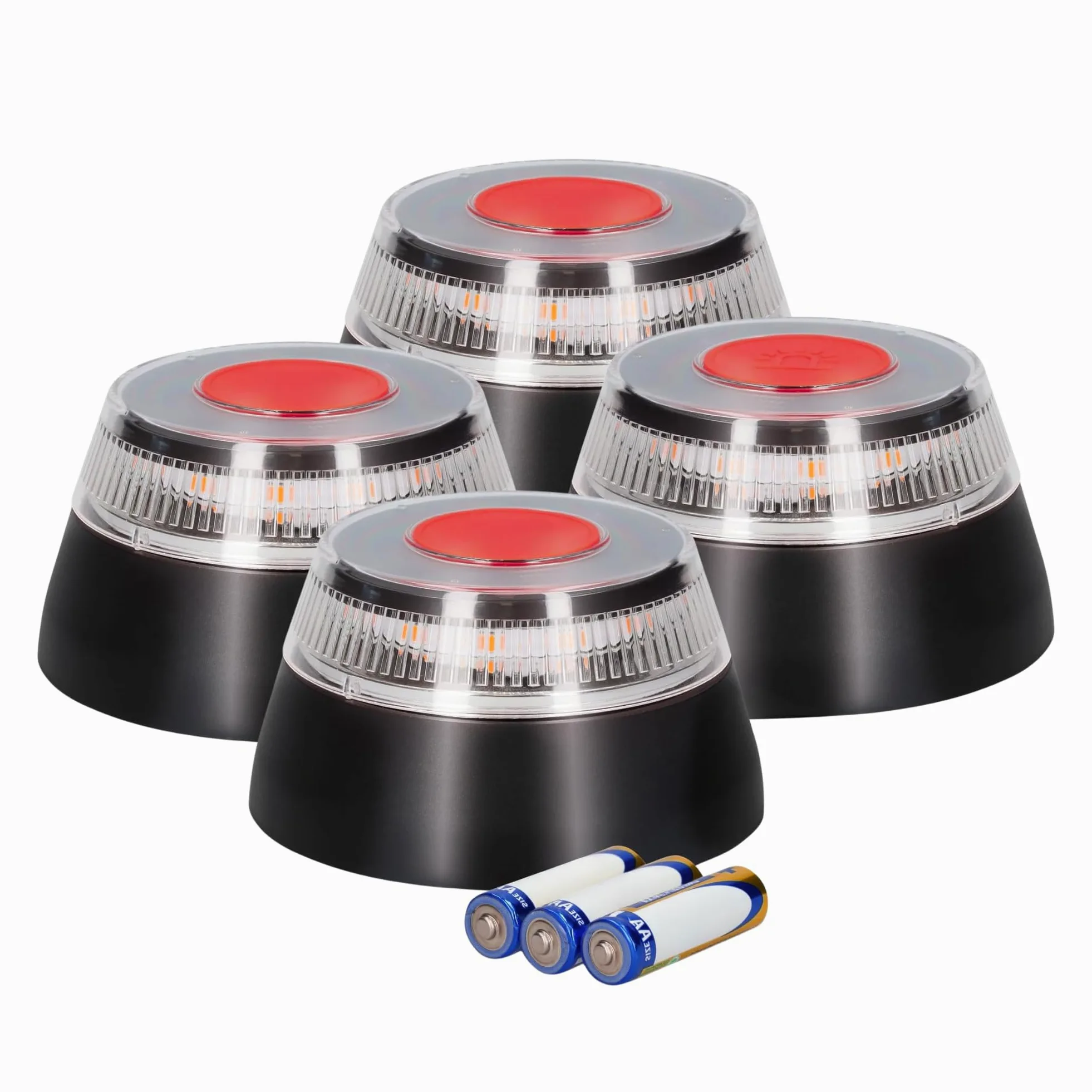 MAGIC SELECT 4X Luz Emergencia V16 Homologada DGT Geolocalización Señalización Carretera Vehículo Coche Moto Base Imantada Pilas AA