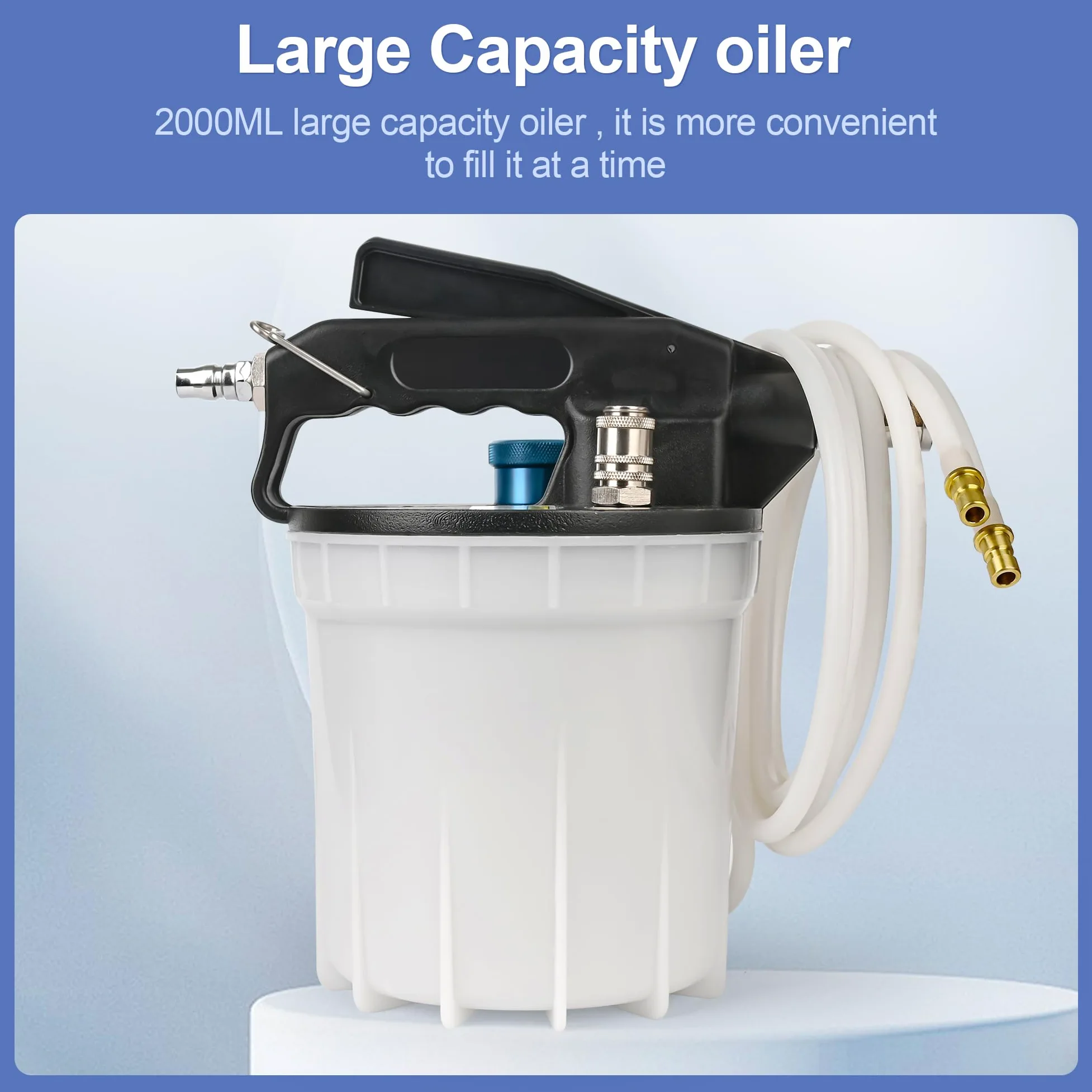 Kit de purgador de frenos al vacío de 2 litros con extractor de líquido de frenos de 2 L y botella de recarga de 1 L, juego de herramientas neumáticas para coche, coche, camión, EE. UU