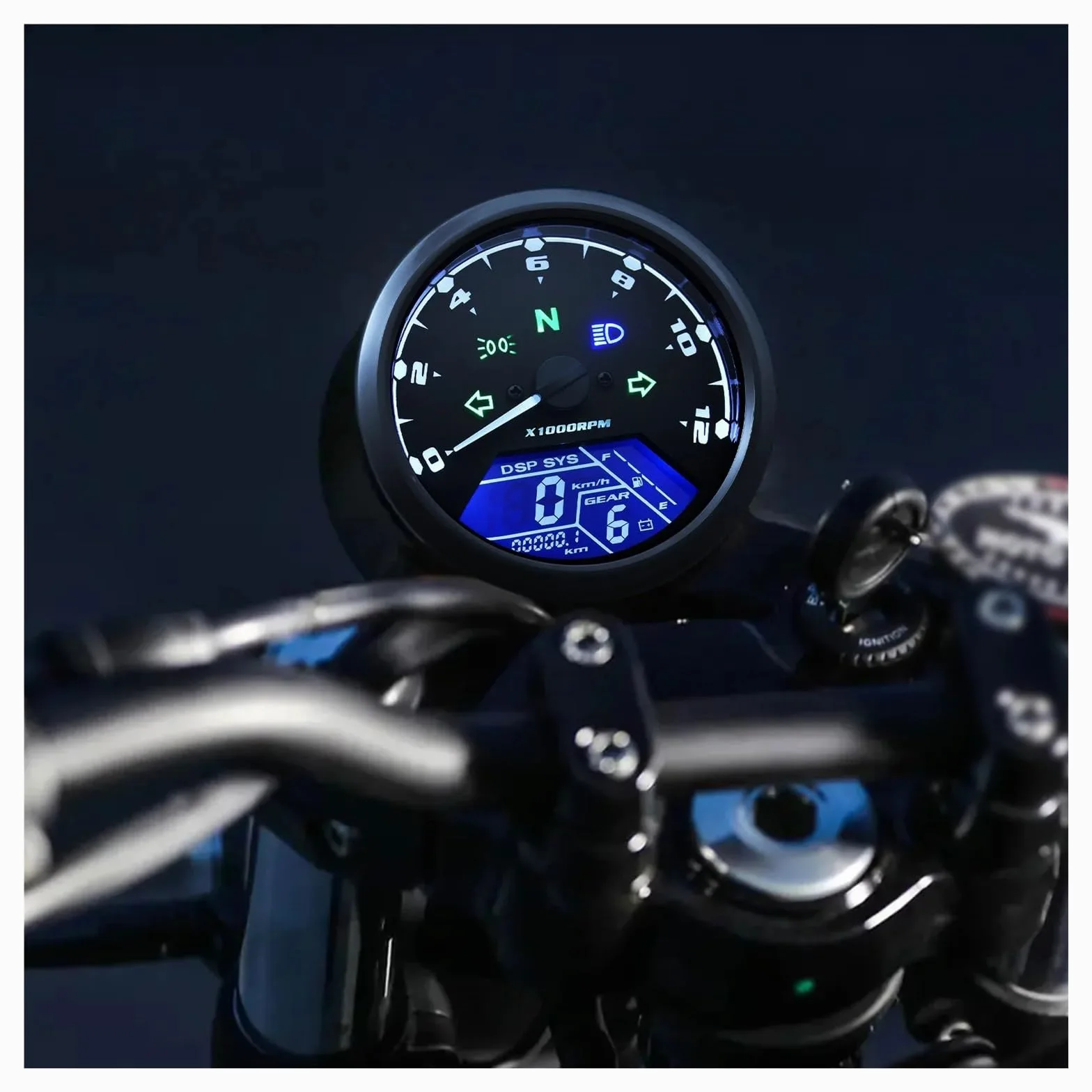 Velocímetro Universal para Motocicleta, Odómetro Digital, Indicador De Marcha, Contador De Horas De 12000 Km/h/mph, Tacómetro para Ho&nda Y Ya&maha. medidor