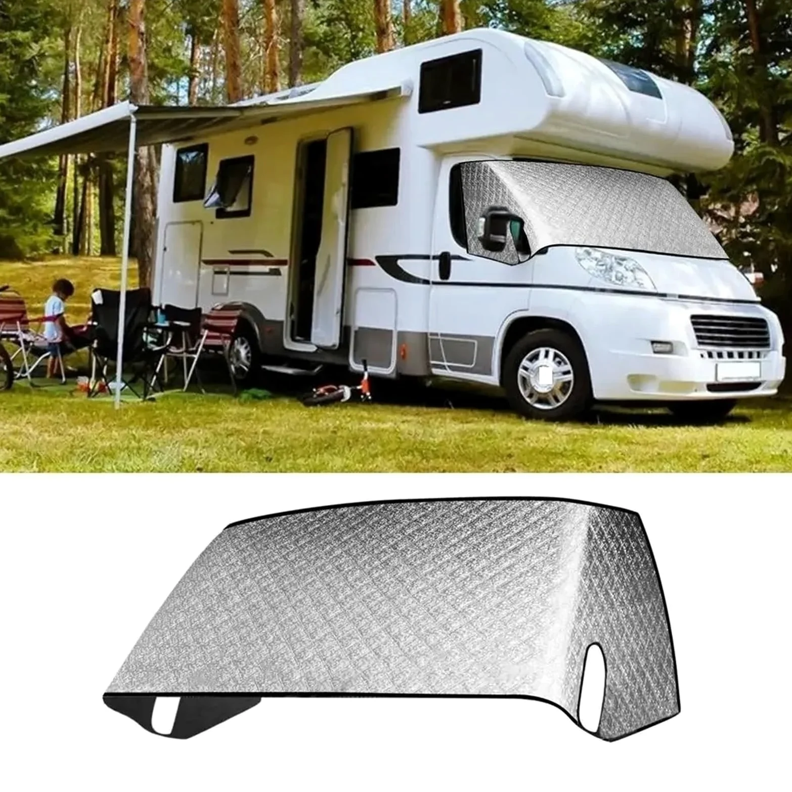 Parasoles Coche para Ford E450 Clase C 1997-2022, Cubierta De Nieve para Ventana RV, Parasol Delantero, Accesorios para Autocaravana, Parabrisas