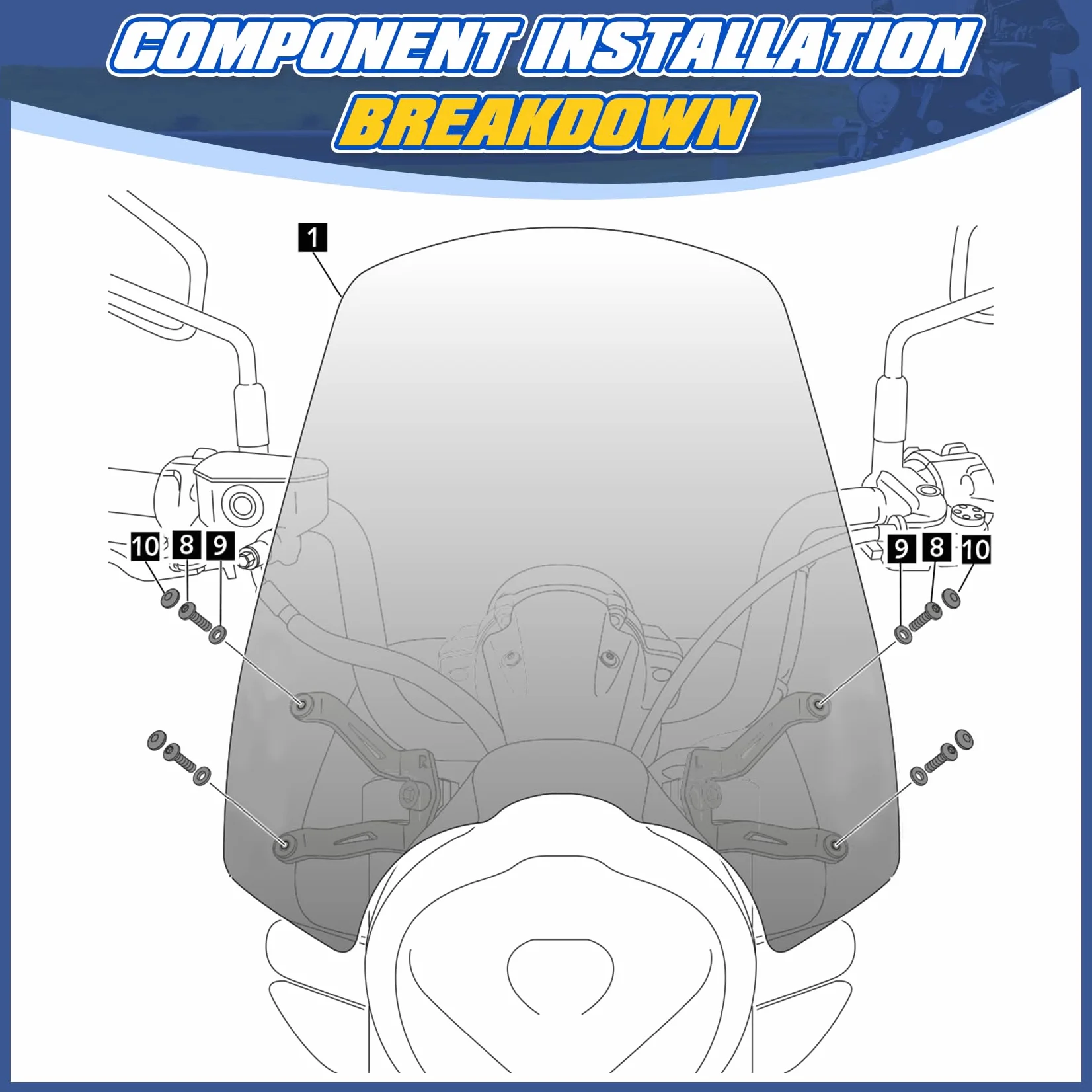 XX eCommerce motocicleta Parabrisas flujo de aire deflector de viento kit de carenado delantero compatible con K-awasaki Vulcan S650 VN650 EN650 S 650 VN EN650 2015-2022 16 17 18 19 20 21(humo ligero)