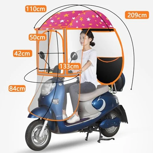 Mobility - Toldo impermeable para scooter con tiras reflectantes y bolsillos de almacenamiento, toldo universal para motocicleta eléctrica para protección contra la intemperie