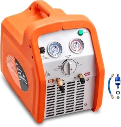 Unidad de recuperación de refrigerante de doble cilindro.Herramienta de reparación de CA de alta velocidad para HVAC automotriz.Sistema de extracto líquido de vapor portátil con protección segura auto
