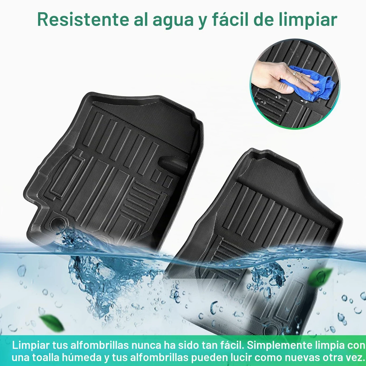 GAFAT Nuevo Suzuki Jimny 2021-2024 2025 JB64/JB74 (Manual) Alfombrillas Delanteras, Jimny 2023 Alfombrillas de Goma TPE para Todo de Clima, Originale 3D Escaneo Borde Alto, Suzuki Jimny Accesorios