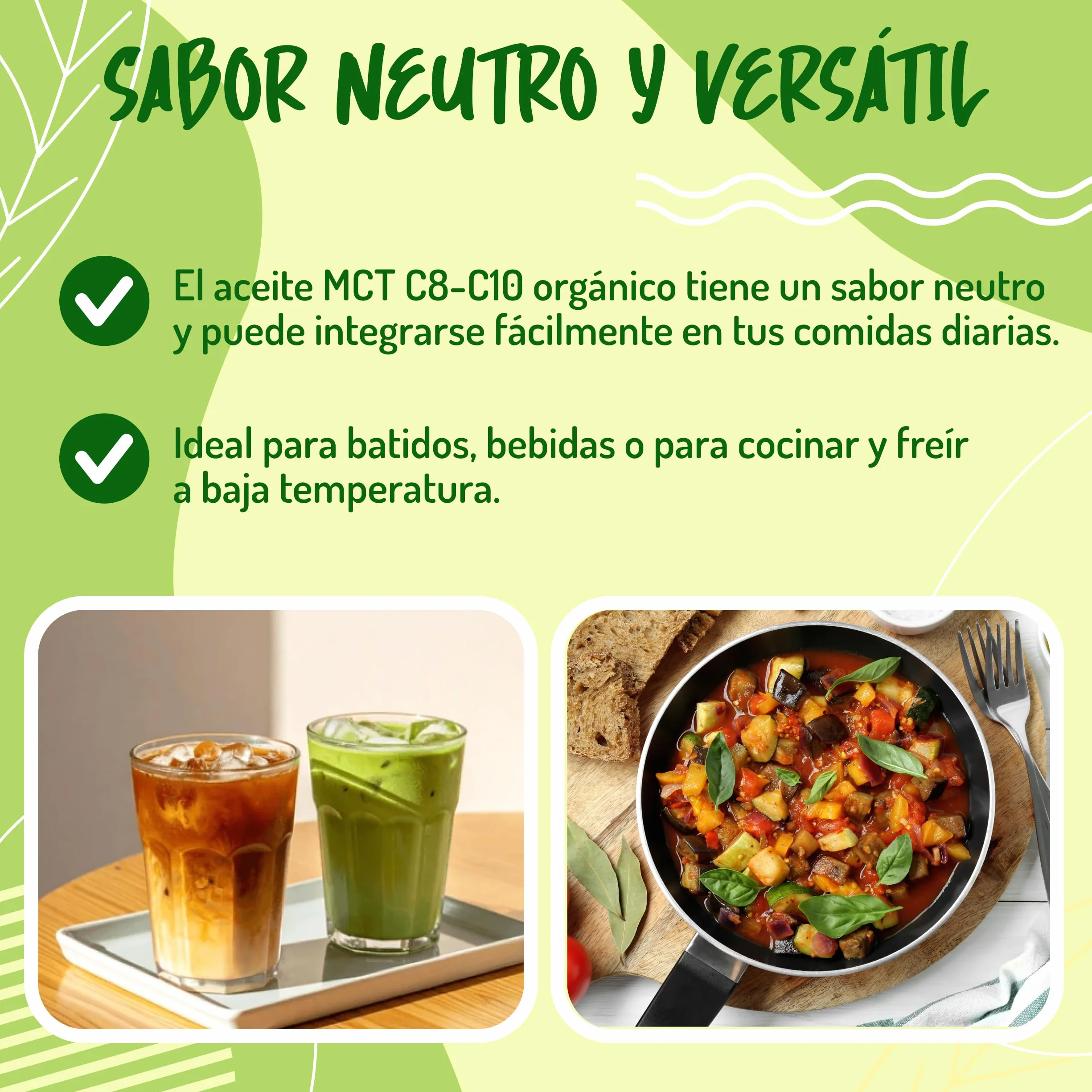 Aceite MCT C8 C10 de Coco Orgánico Prensado en Frío 500ml - 60% C8 40% C10 Virgen Natural Puro