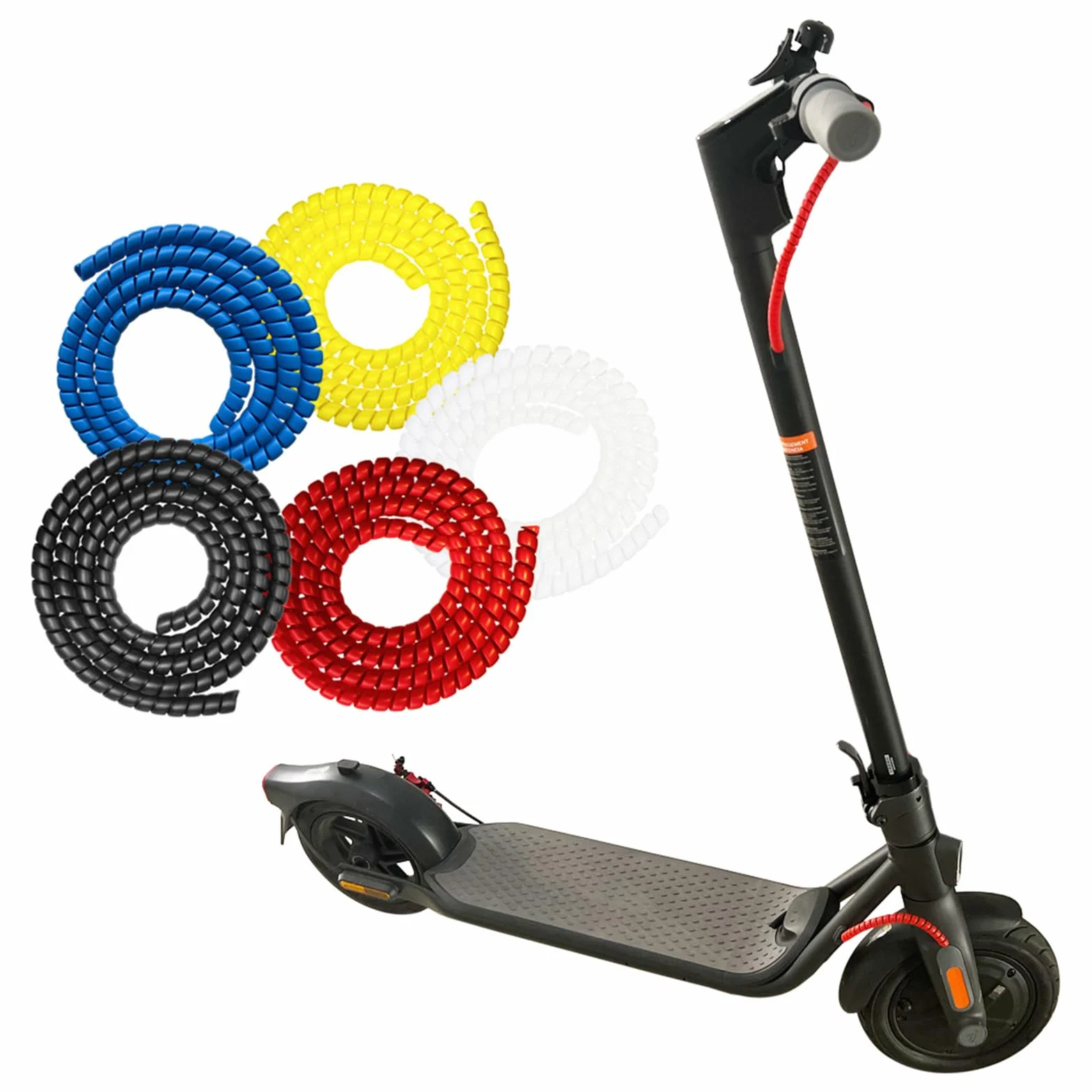Haiki Fundas protectoras de línea de freno, espirales, tubo de cable, para accesorios de scooter eléctrico