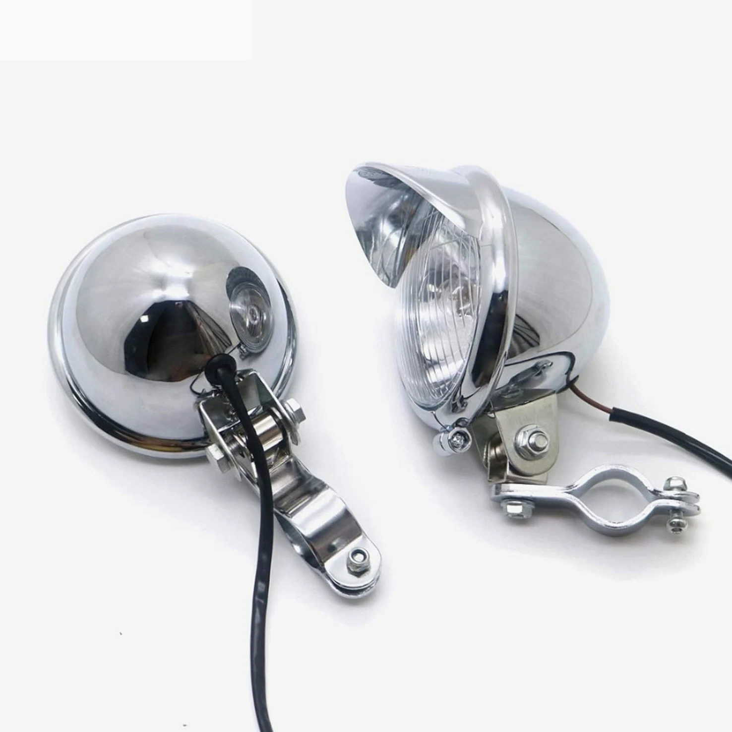 Faros adicionales Motocicleta Cromado Punto de Paso Luz de Niebla con Rodillo Jaula Guard Bar Tubo Soporte Soporte Soporte (Color : 1)