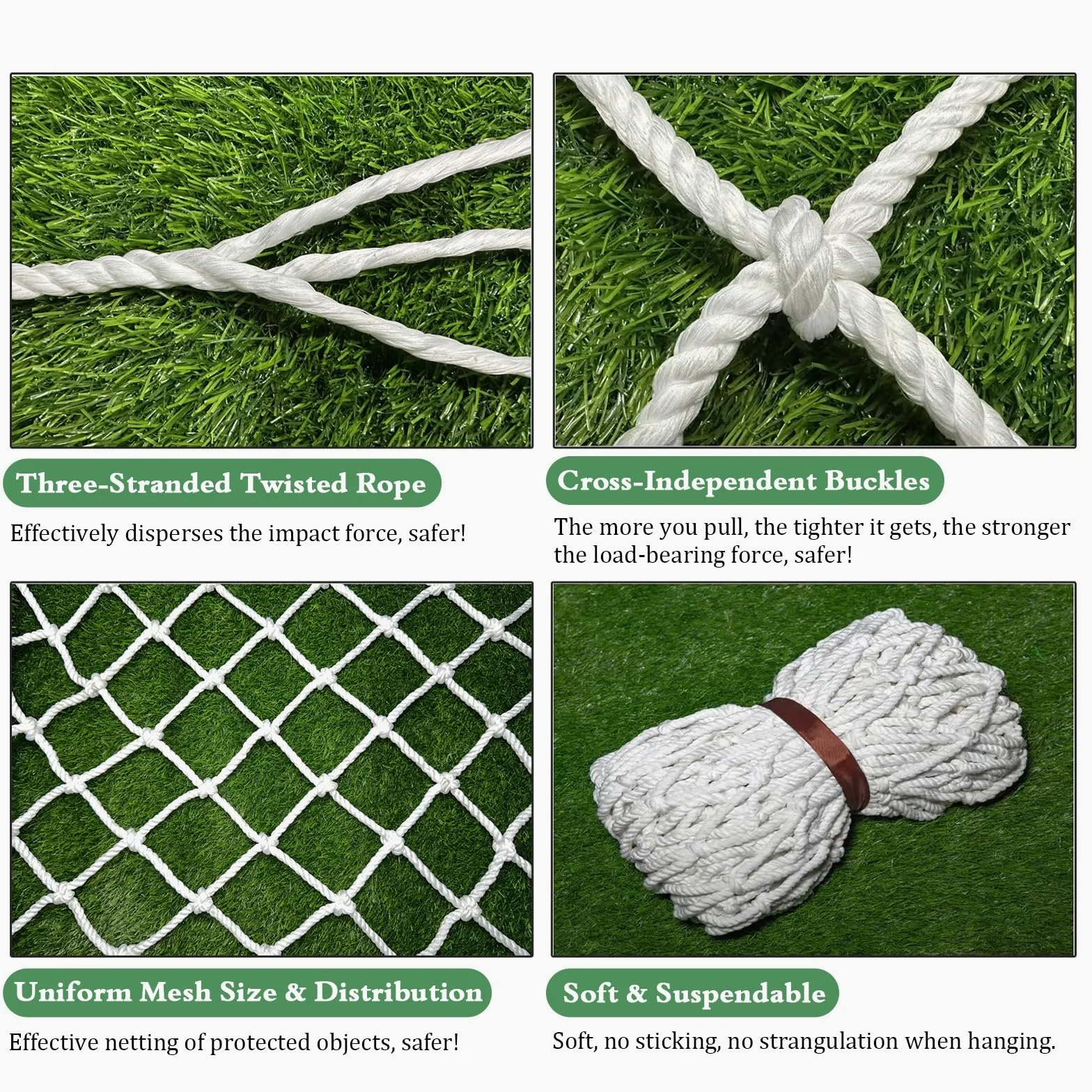 Red de Amarre de Nailon de 1 m, 2, 3, 4, 5, 6, 7, 8, 9, 10, 12, 14 y 15 Metros de Largo, Multifuncional para Equipaje, Ideal para Furgonetas, camionetas y Cajas(5cm,2.5x2M)